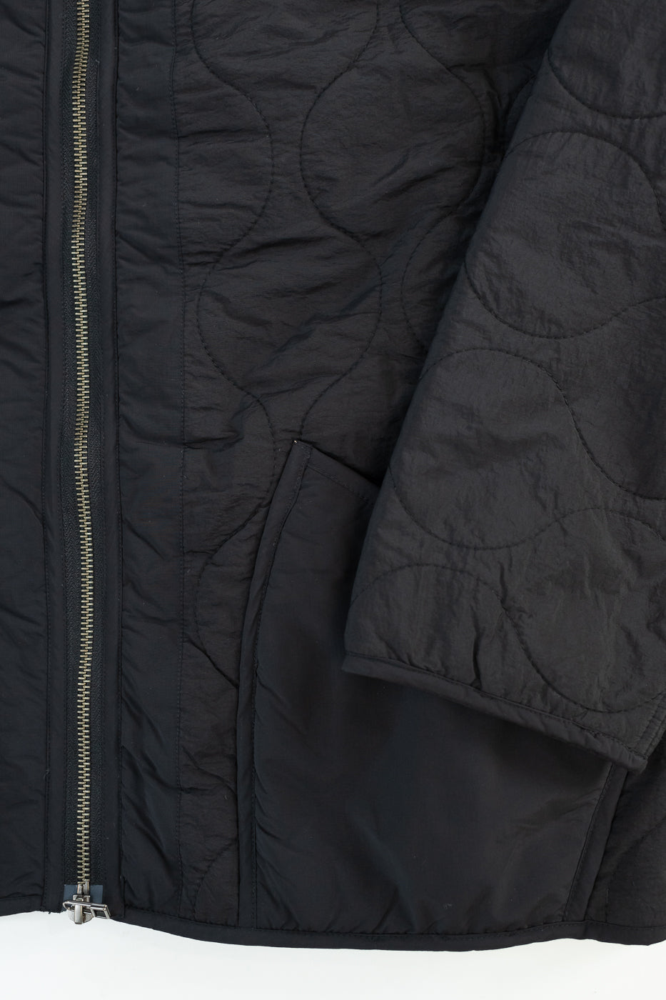 Zip Liner Jacket Quilted Nylon, Sherpa - Black