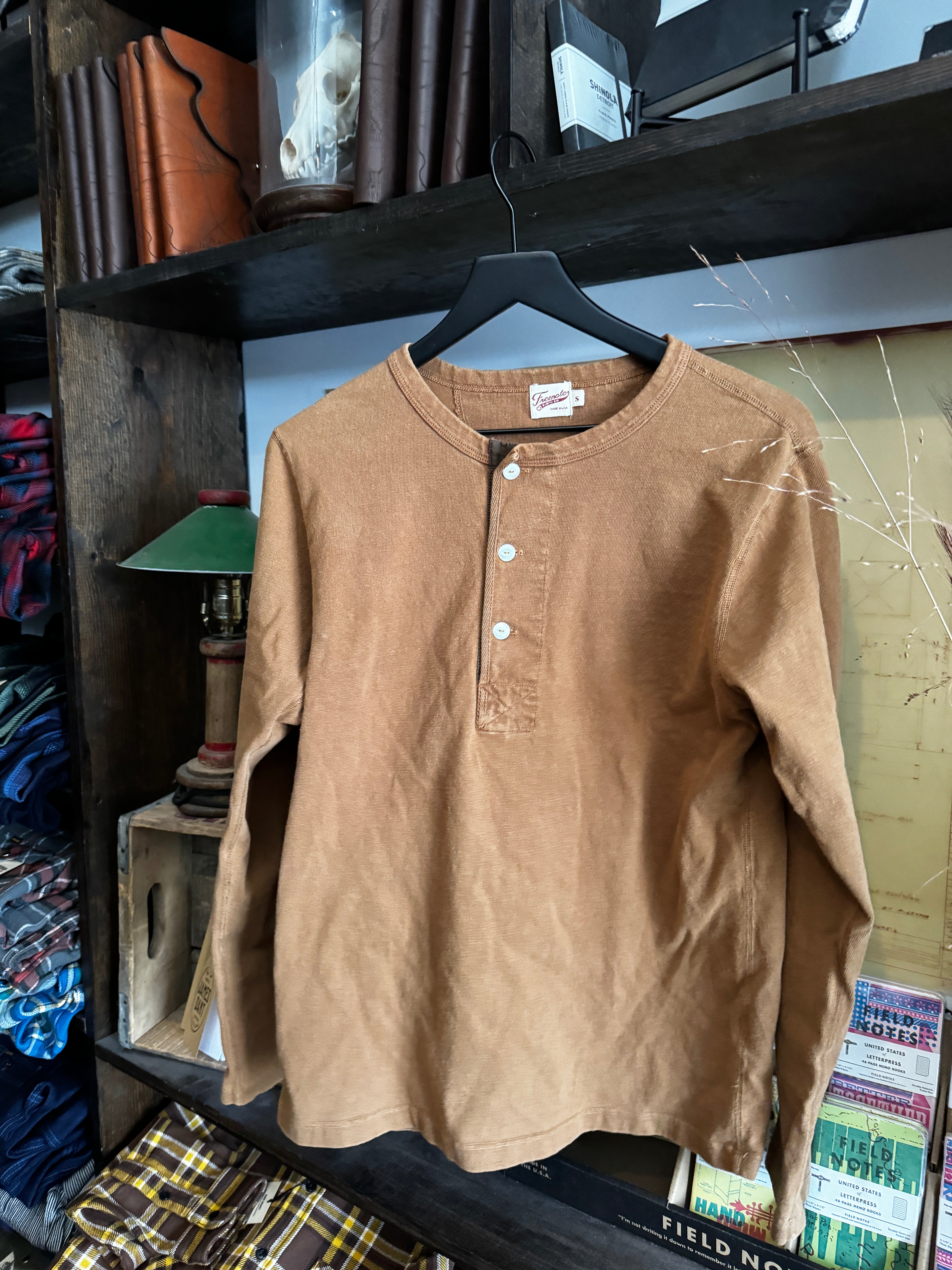 Gently Used - 13oz Tobacco Long Sleeve Henley - Small