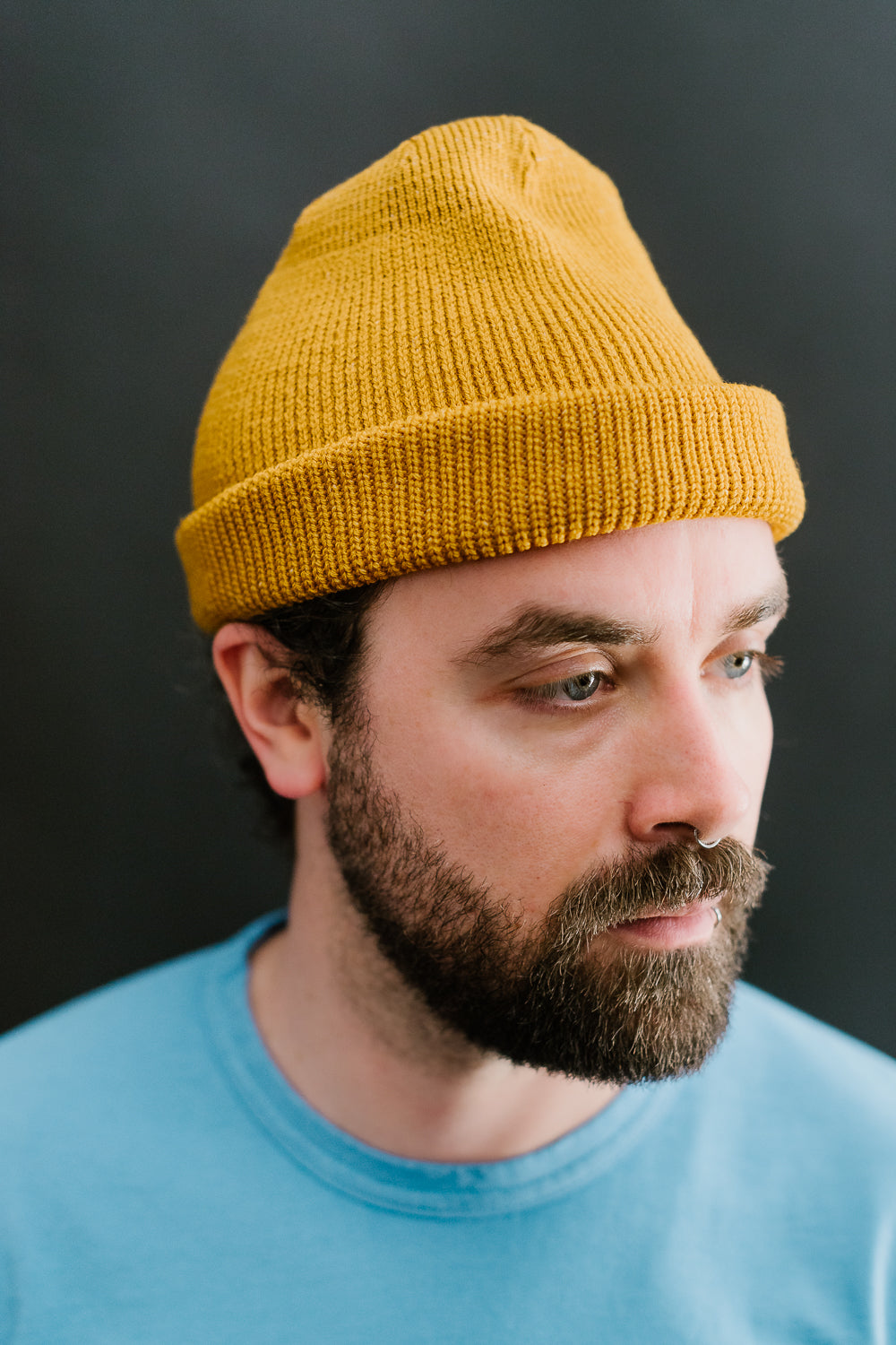 Wool Knit Watch Cap - Old Gold | James Dant