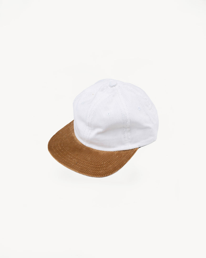 Corduroy Baseball Hat - White, Fawn