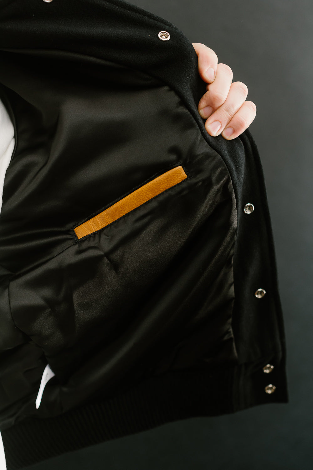 Men's Dantee Black Leather Varsity Jacket
