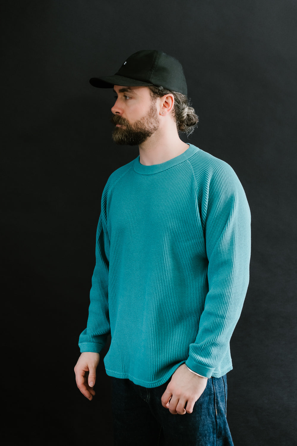 Heavy Waffle L/S Tee - Turquoise