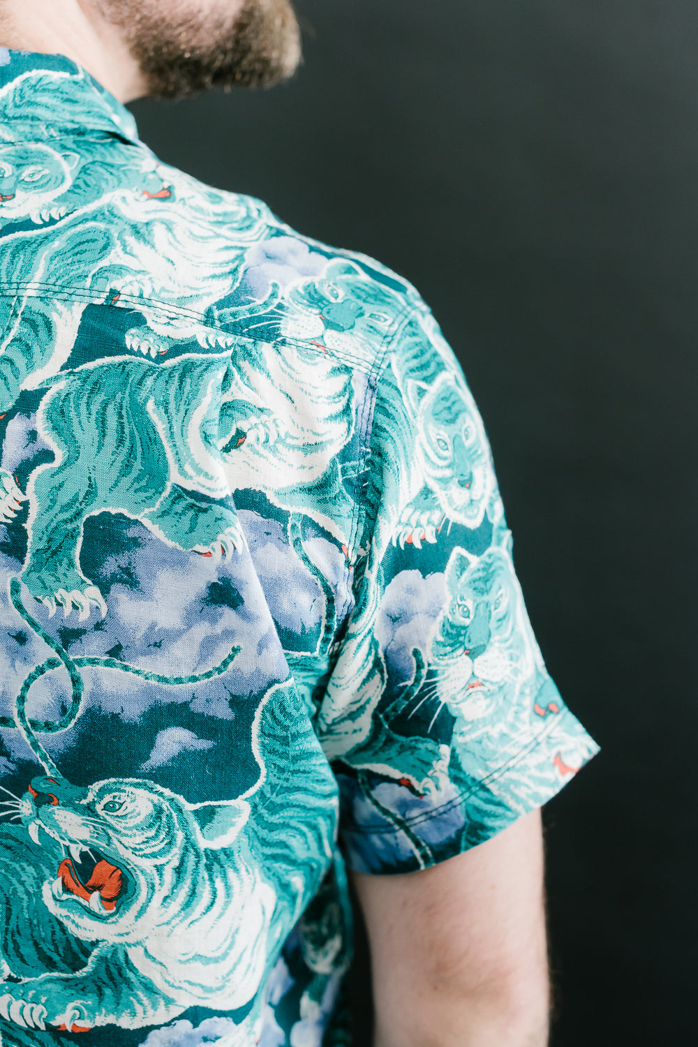 Hawaiian Shirt - Turquoise Tiger