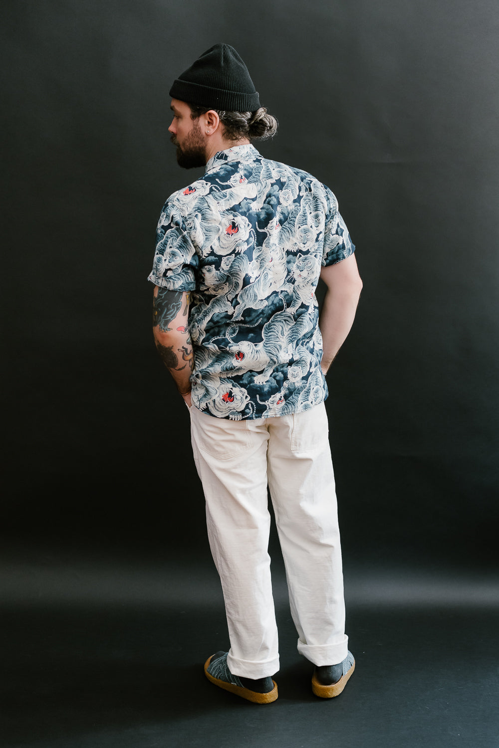 Men's Black Hawaiian Shirt 100% Cotton | Floral Hipster