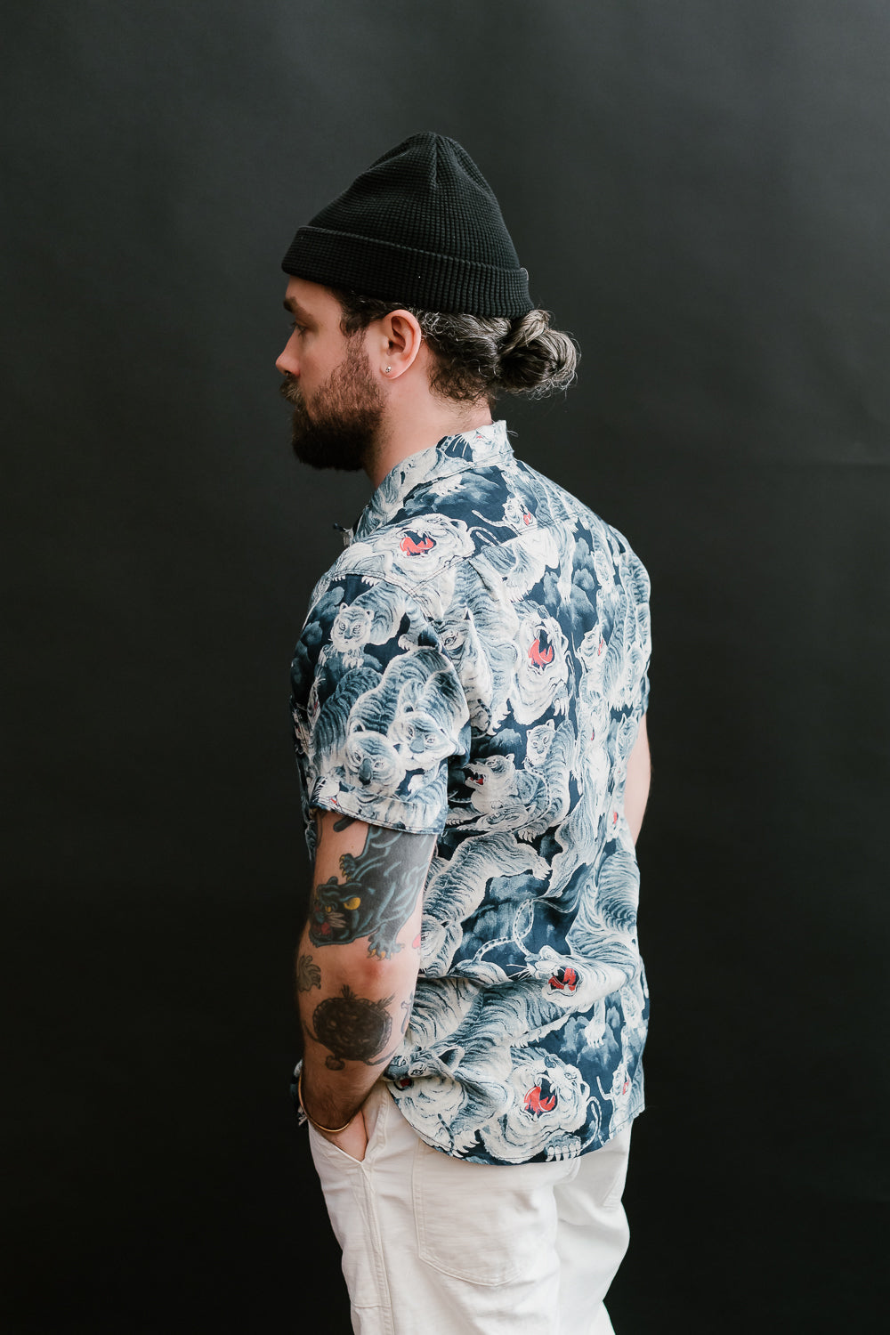 Men's Black Hawaiian Shirt 100% Cotton | Floral Hipster