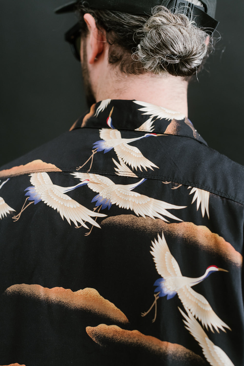 Hawaiian Shirt Cranes - Black