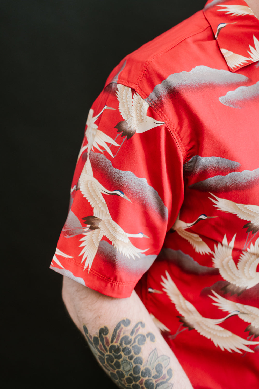 Hawaiian Shirt Cranes - Red