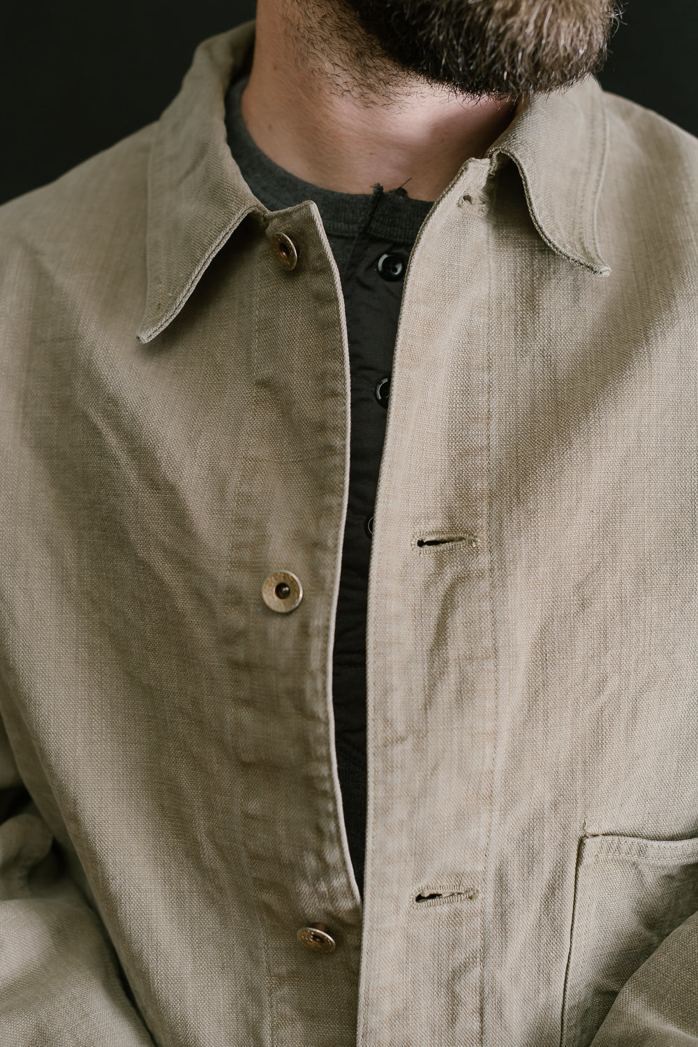 2015-8 - 14oz Sulfur Dye Heavy Oxford Chore Jacket - Olive Drab