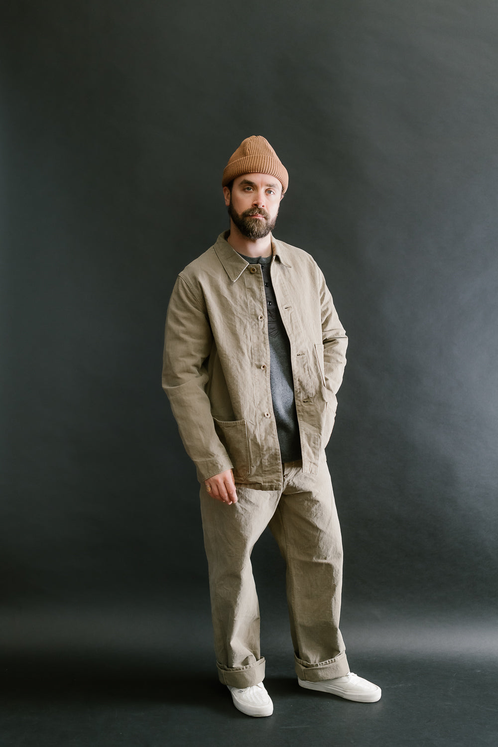 2015-8 - 14oz Sulfur Dye Heavy Oxford Chore Jacket - Olive Drab