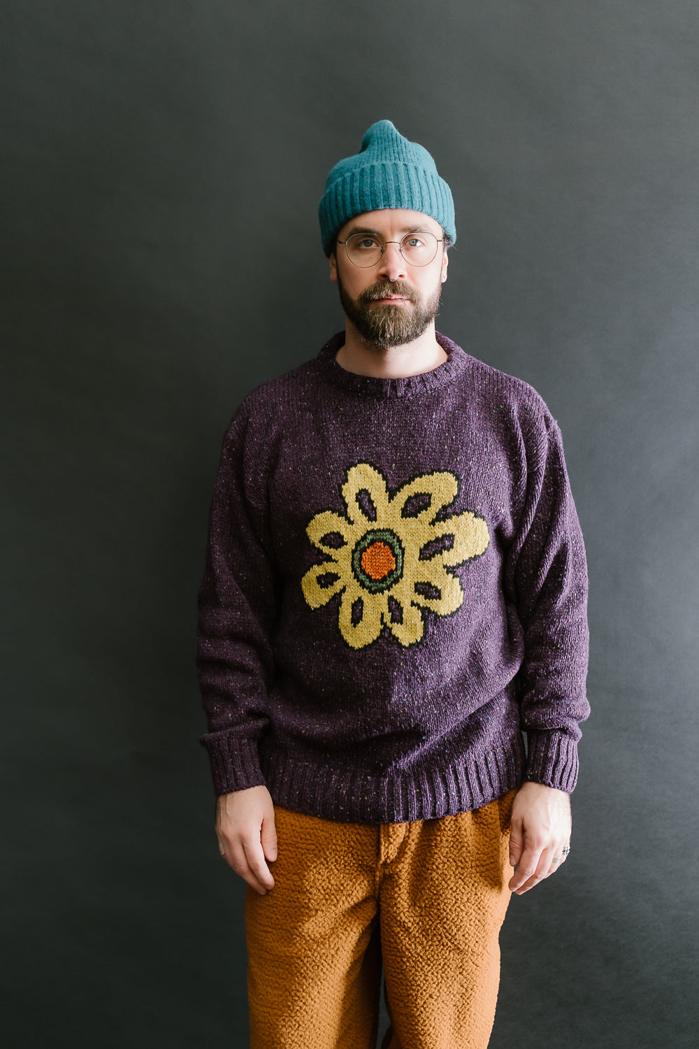 Big Flower Lover Pullover - Purple