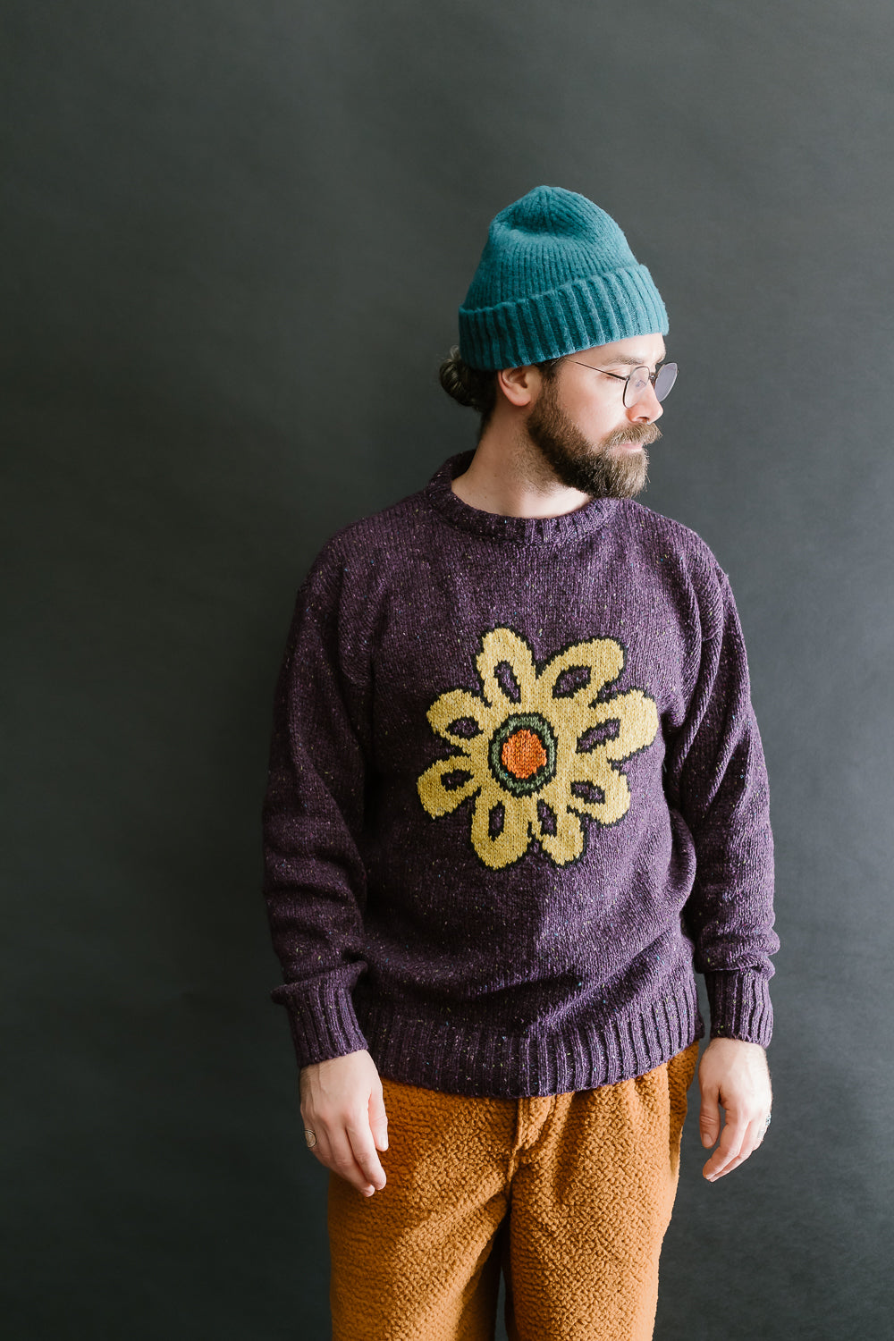 Big Flower Lover Pullover - Purple