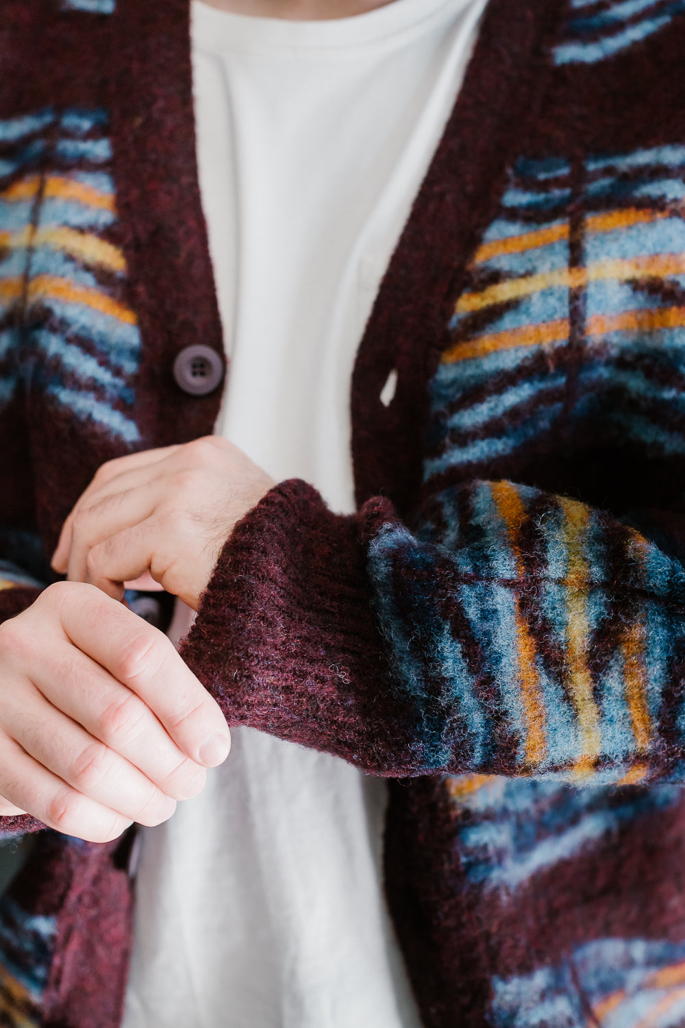 Out of this World Cardigan - Bordeaux | James Dant