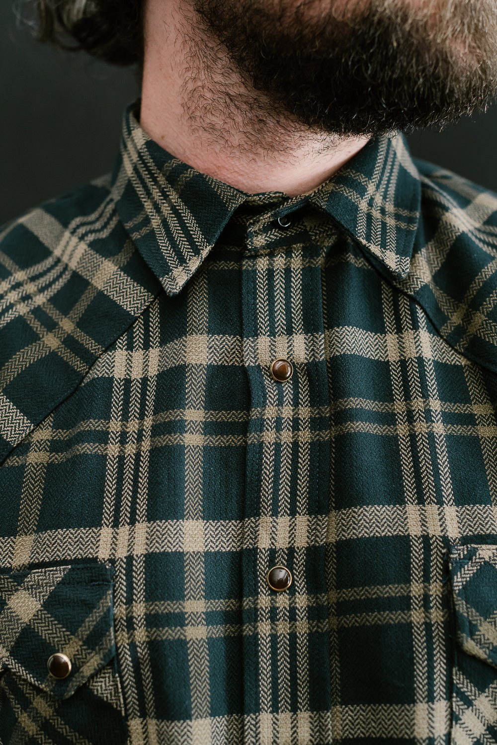 Dollard Herringbone Check - Navy, Beige | James Dant