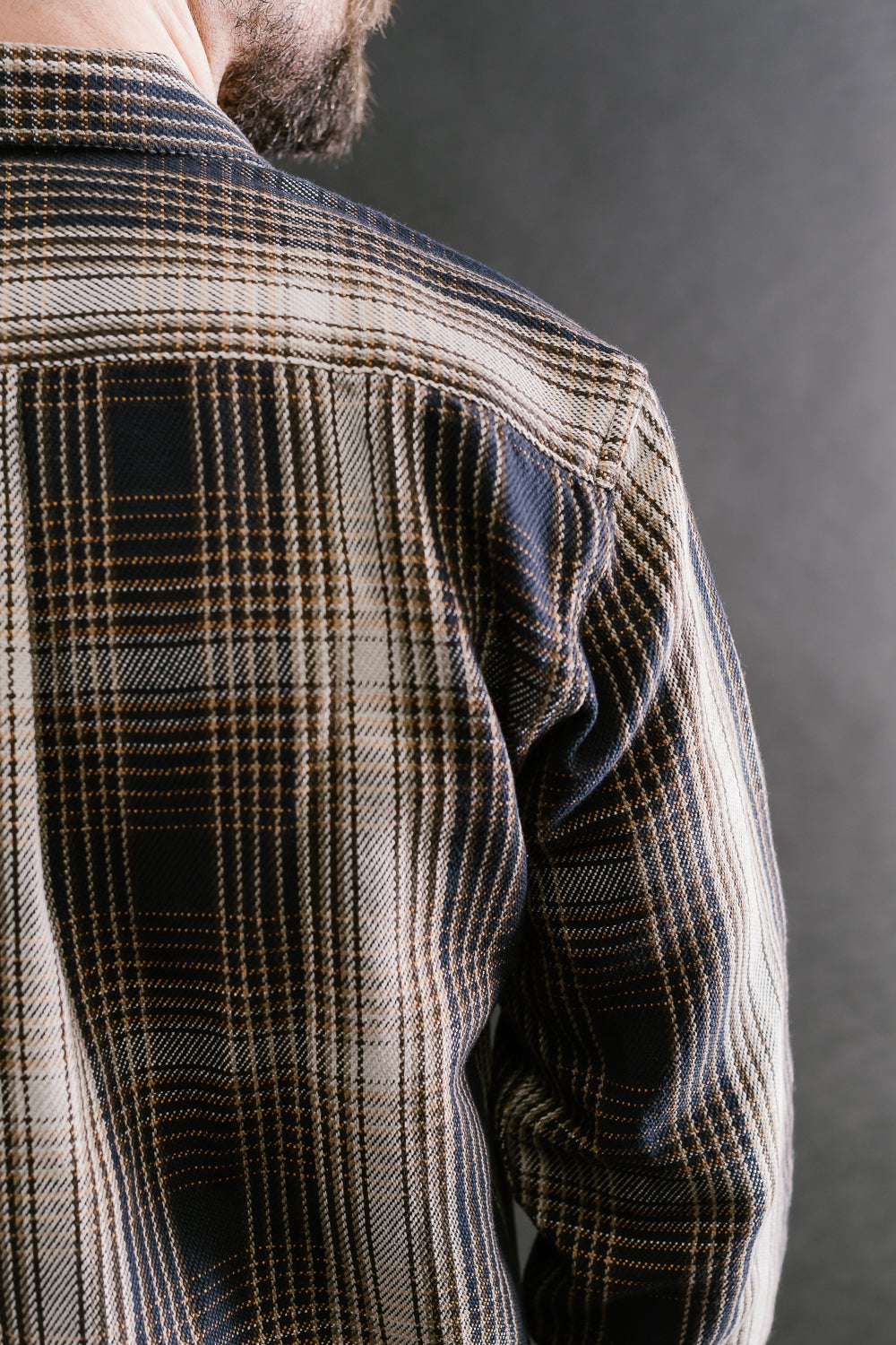Webster Shirt Twill Check - Navy, White, Yellow, Brown