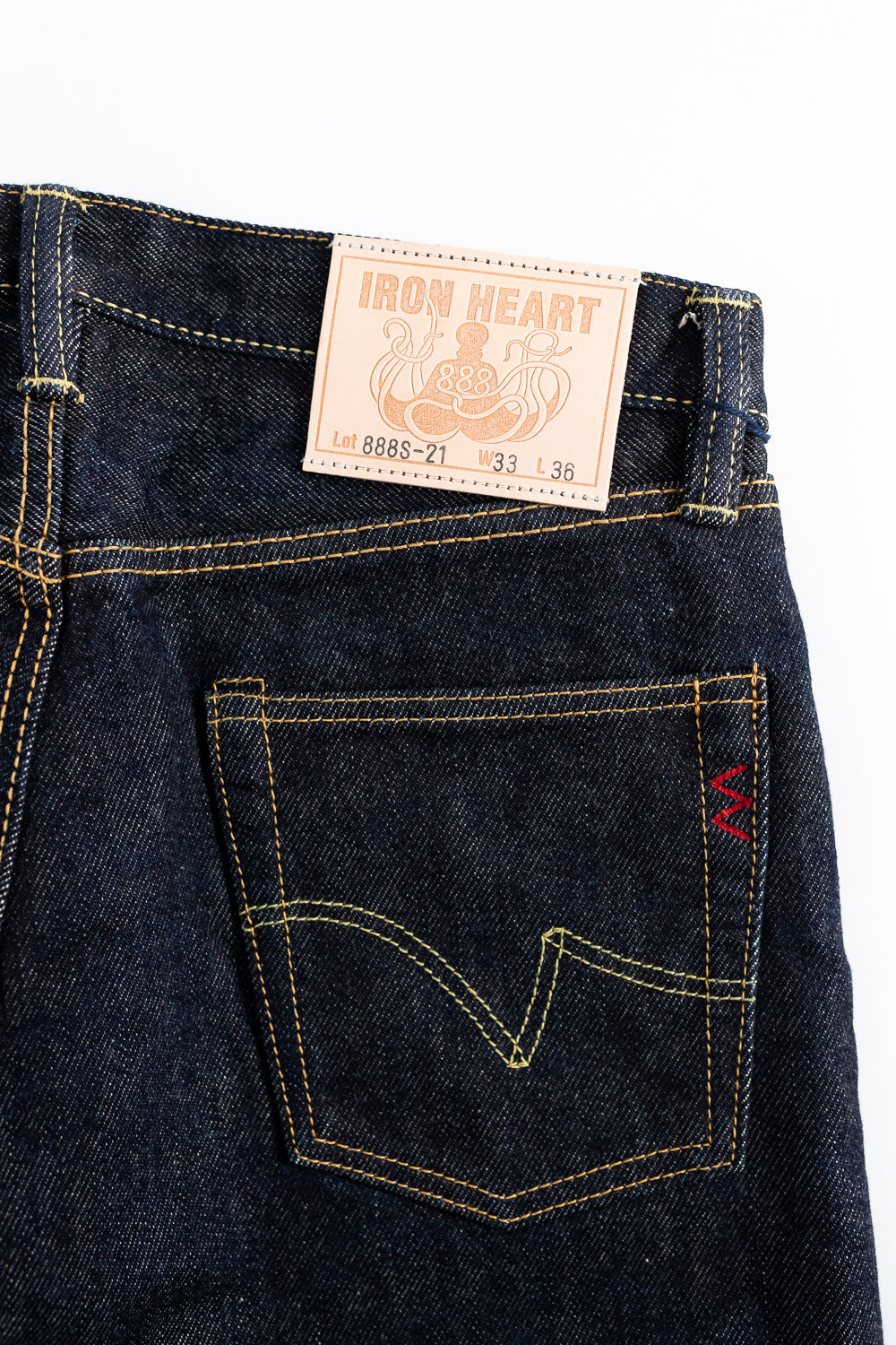 IH-888S-21 - 21oz Selvedge Denim Medium/High Rise Tapered Cut Jeans - Indigo