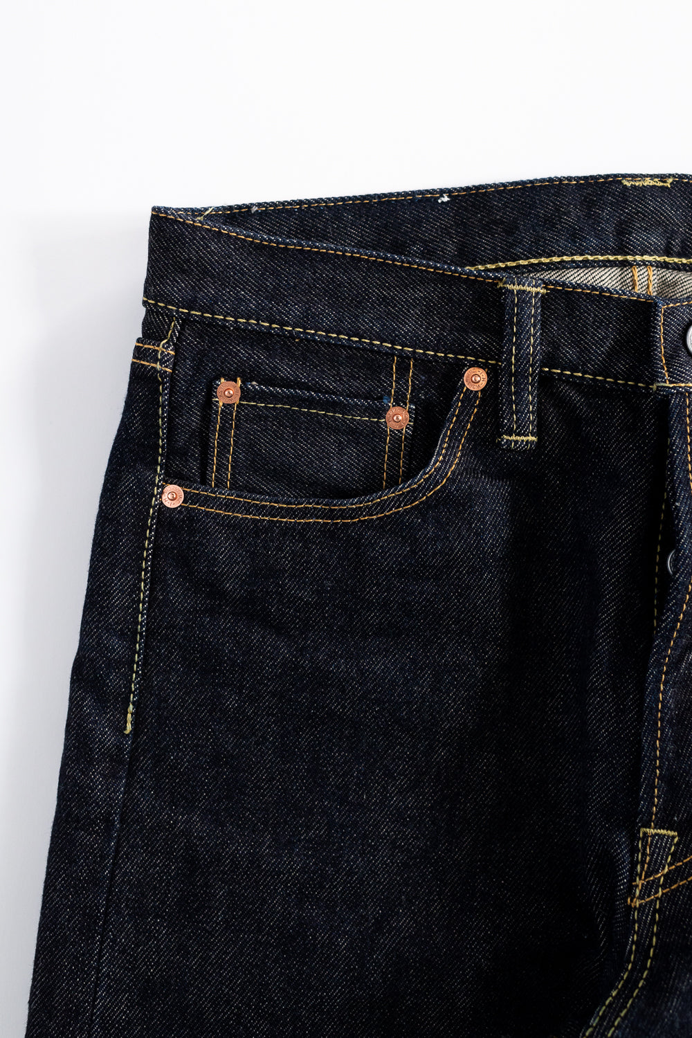 IH-888S-21 - 21oz Selvedge Denim Medium/High Rise Tapered Cut Jeans - Indigo