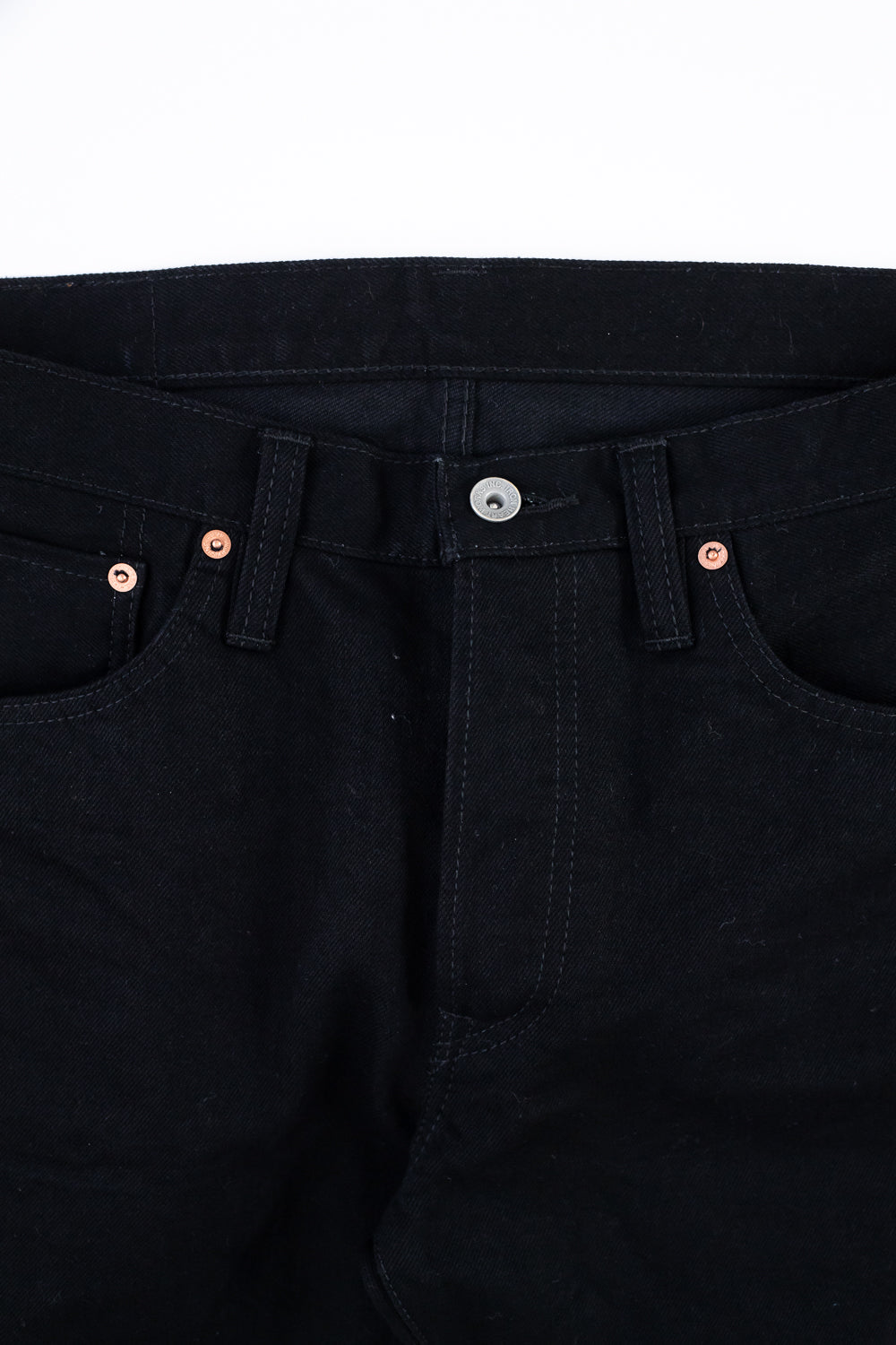 IH-666S-142bb - 14oz Selvedge Denim Slim Straight Cut Jeans - Black/Black