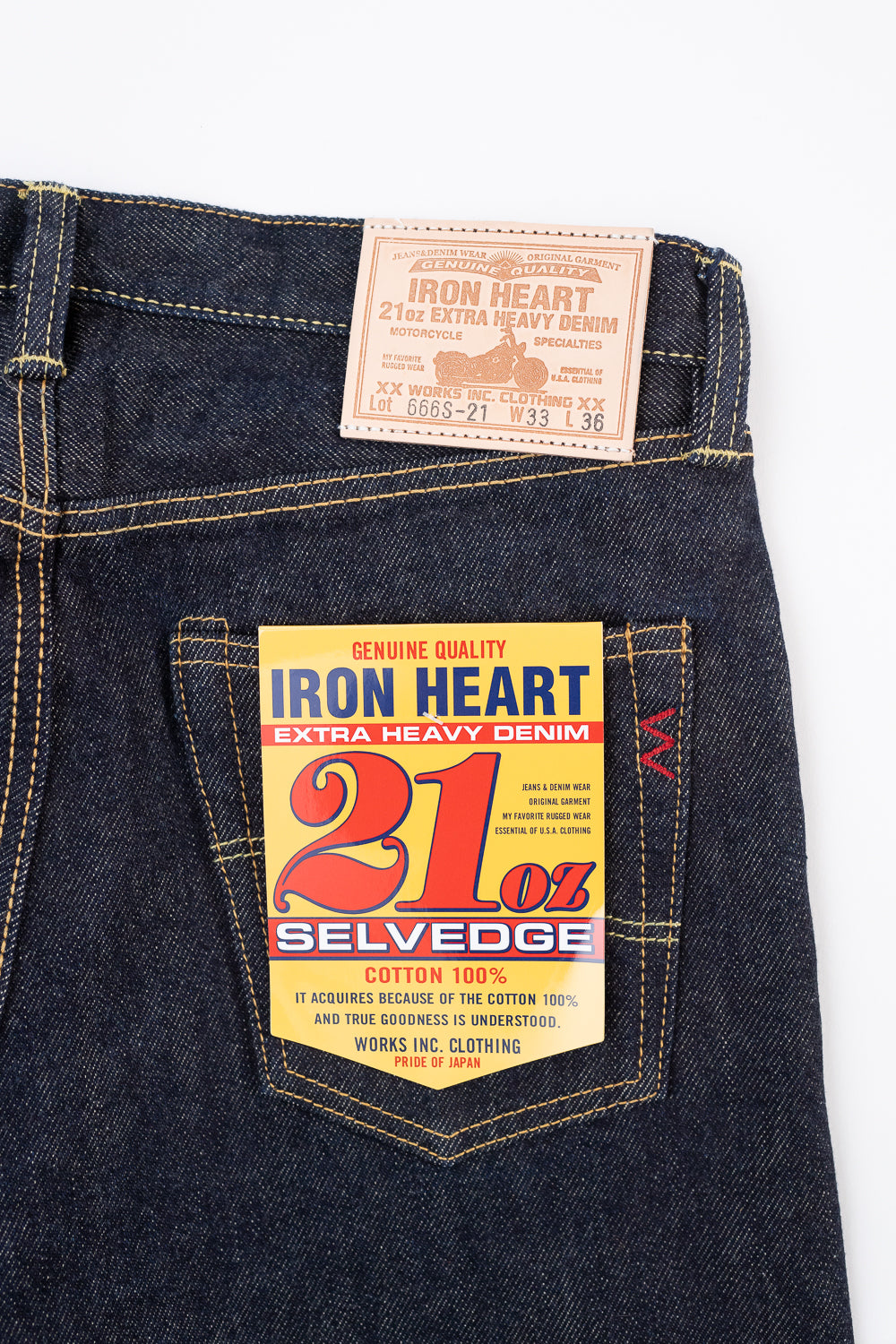 IH-666S-21 - 21oz Selvedge Denim Slim Straight Cut Jeans - Indigo