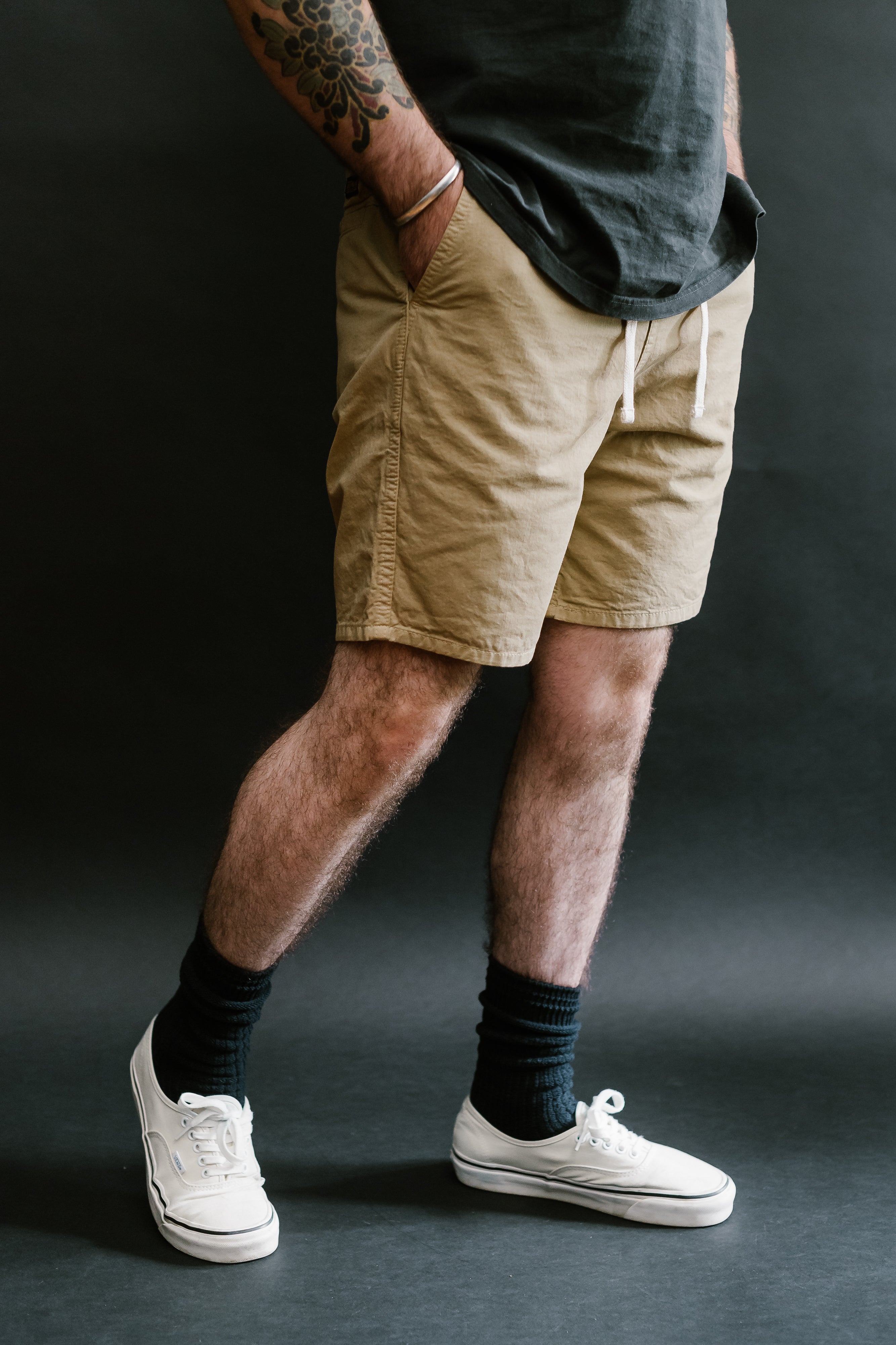 IH-729-KHA- Cotton Easy Shorts - Khaki | James Dant