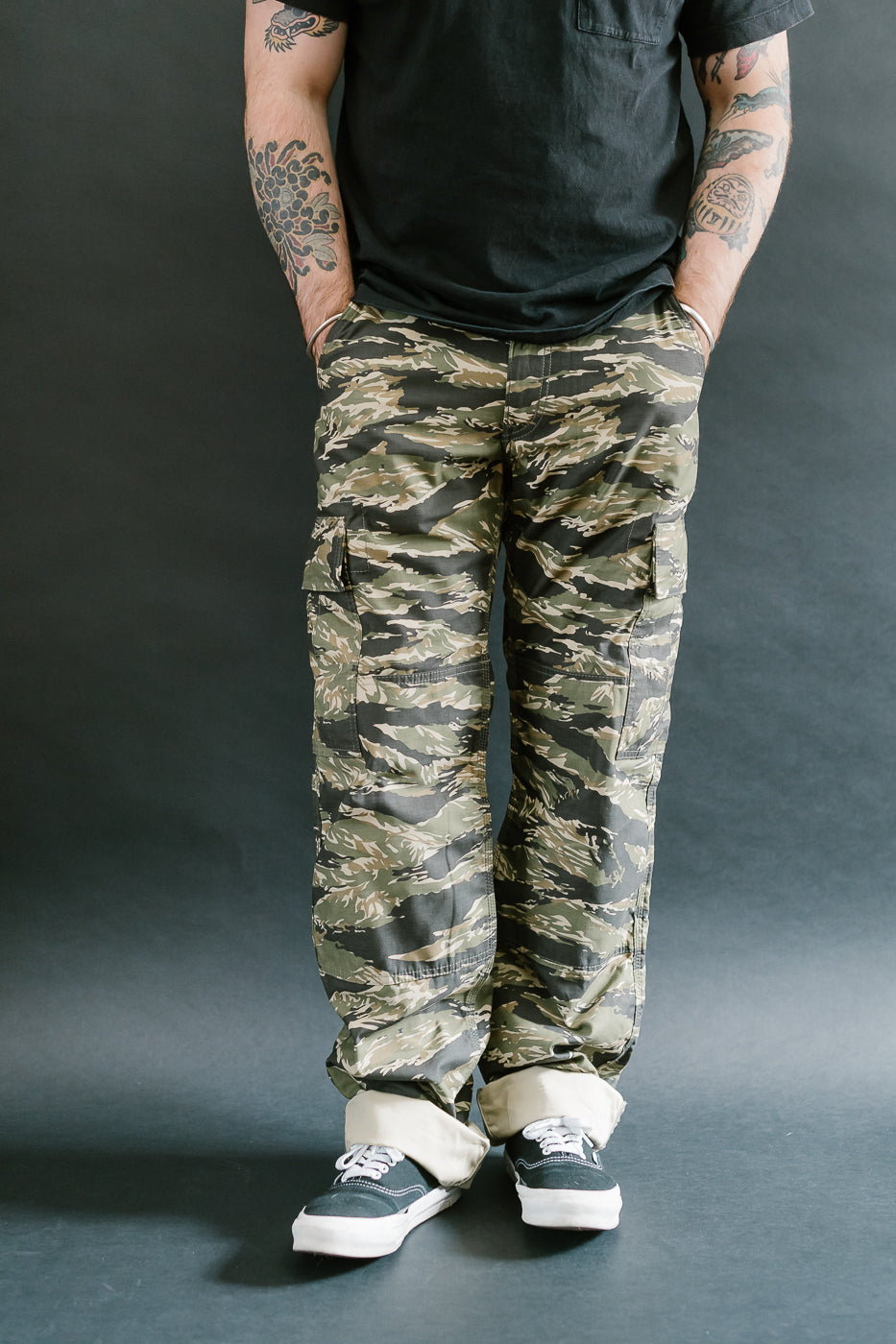 IH-737-TSC - 10oz Sateen Camouflage Cargo Pants - Tiger Stripe