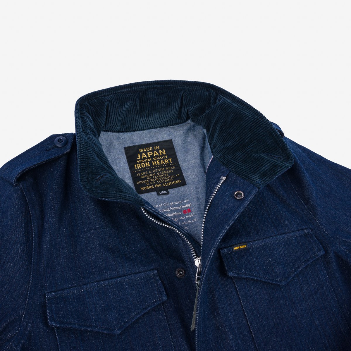 IHM-42-IND - 16oz Selvedge Denim M65 Field Jacket - Natural Indigo