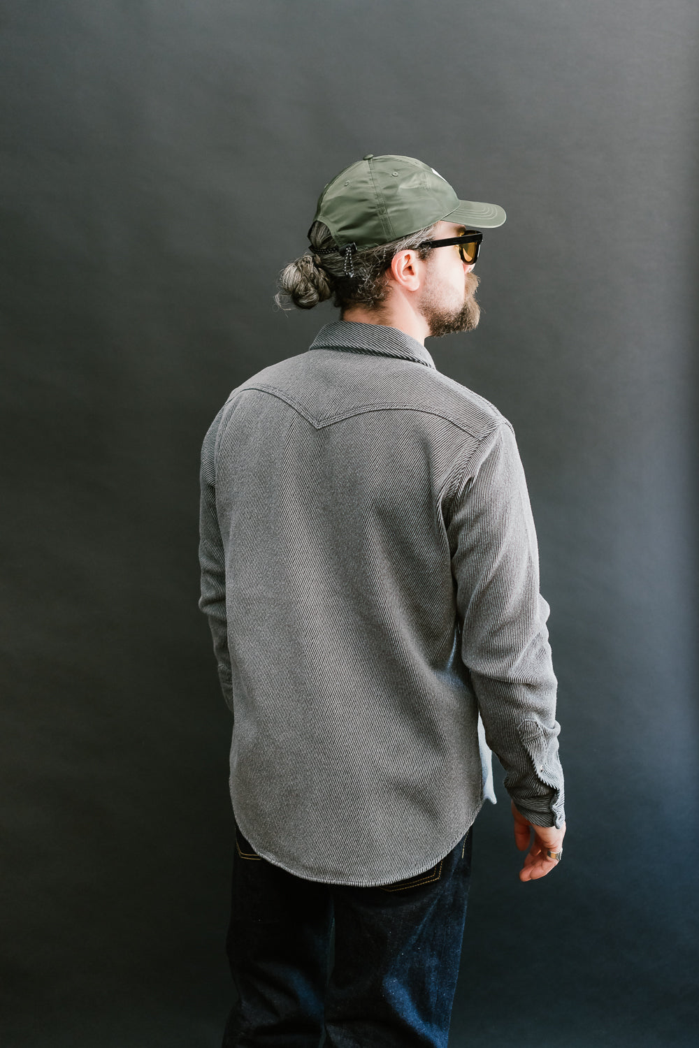 IHSH-254-GRY - Top Dyed Kersey Western Shirt - Grey