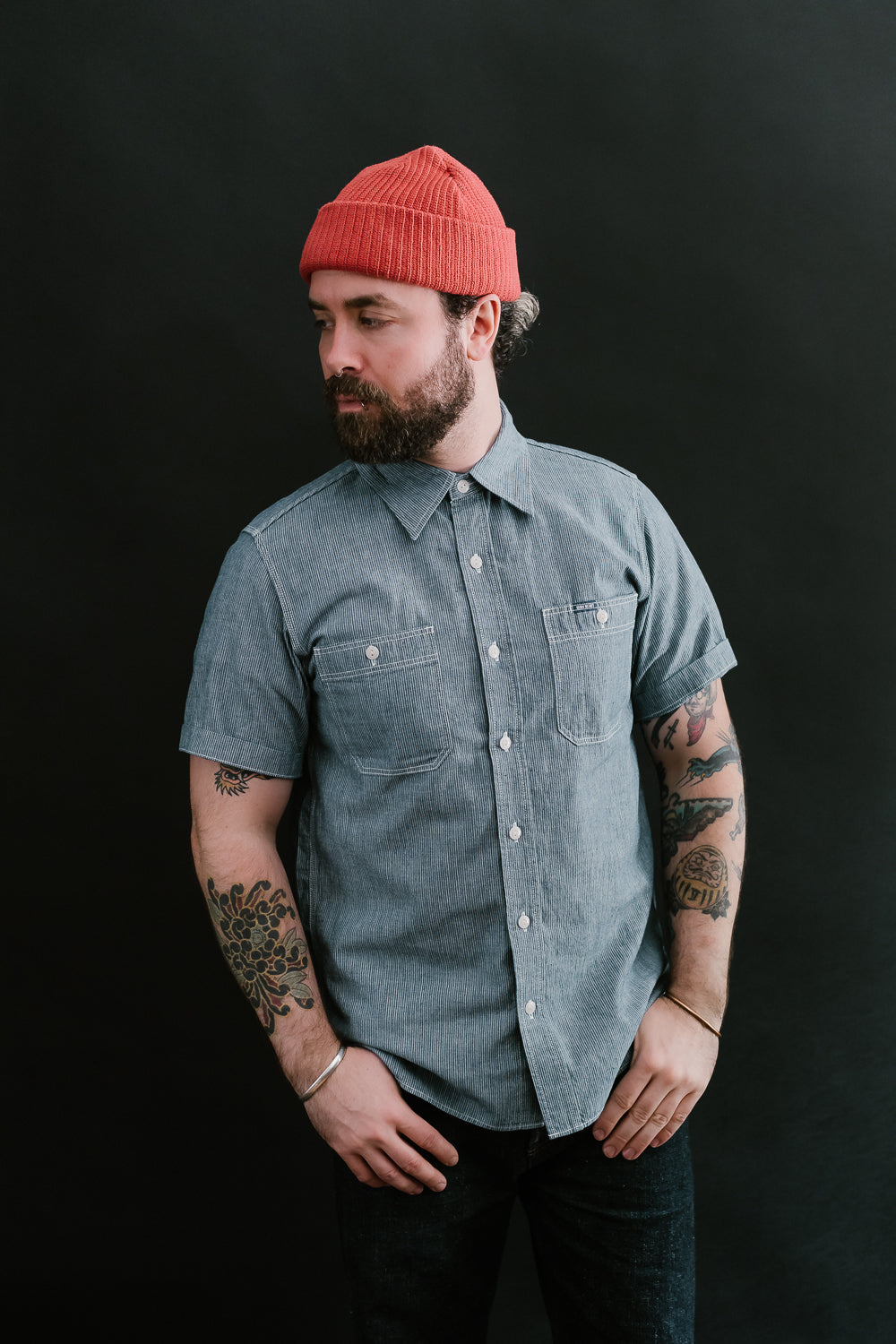 Key Chambray Short Sleeve Western Shirt