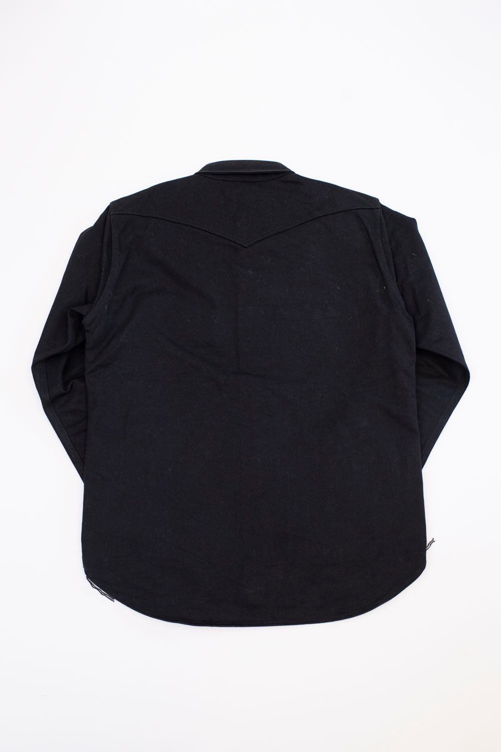 IHSH-362-BLK - 16oz Non-Selvedge Denim CPO Shirt - Superblack (Fades To Grey)