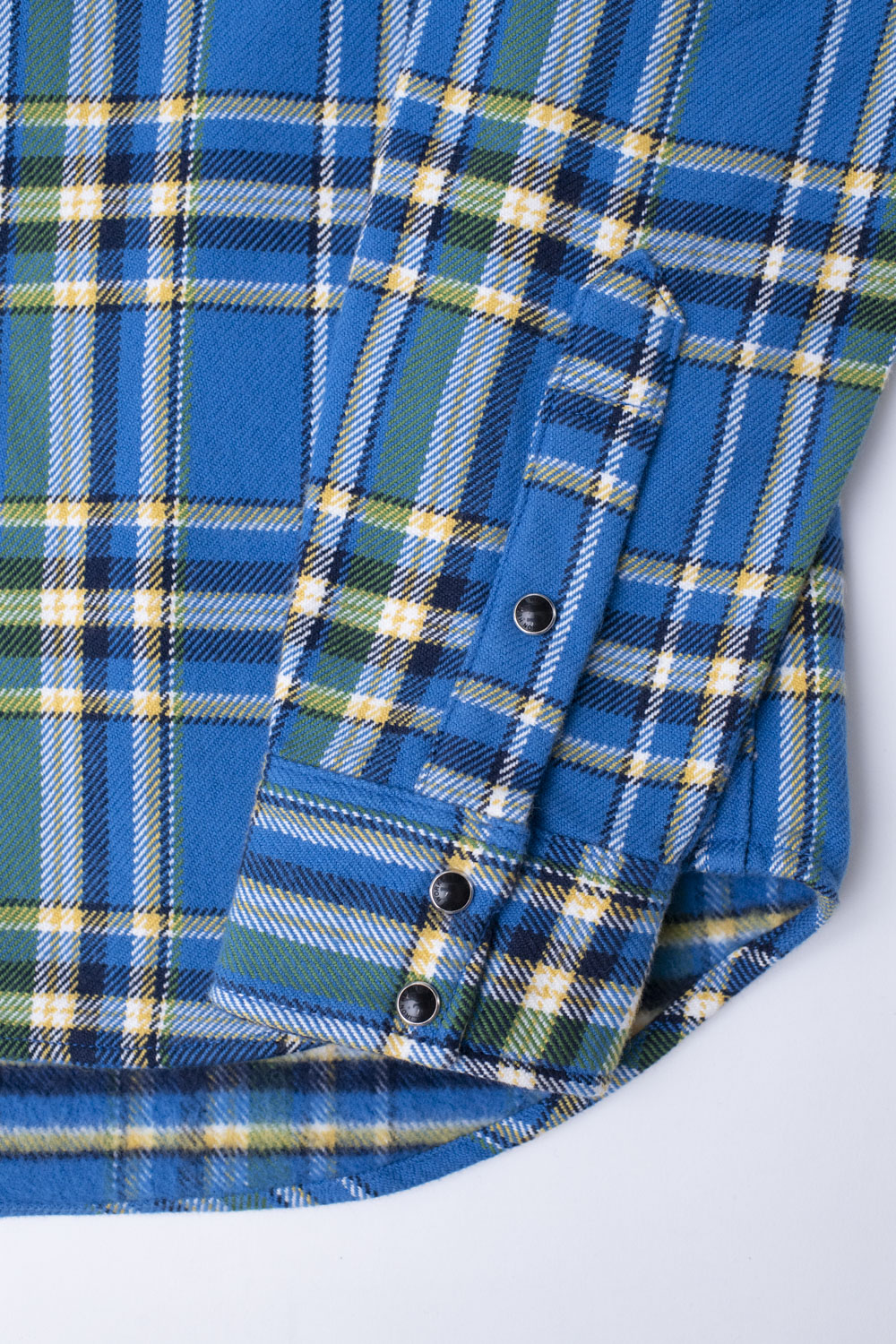IHSH-370-BLU - Ultra Heavy Flannel Tartan Check Western Shirt - Blue