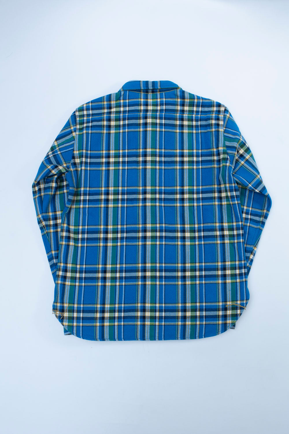 IHSH-376-BLU - Ultra Heavy Flannel Tartan Check Work Shirt - Blue