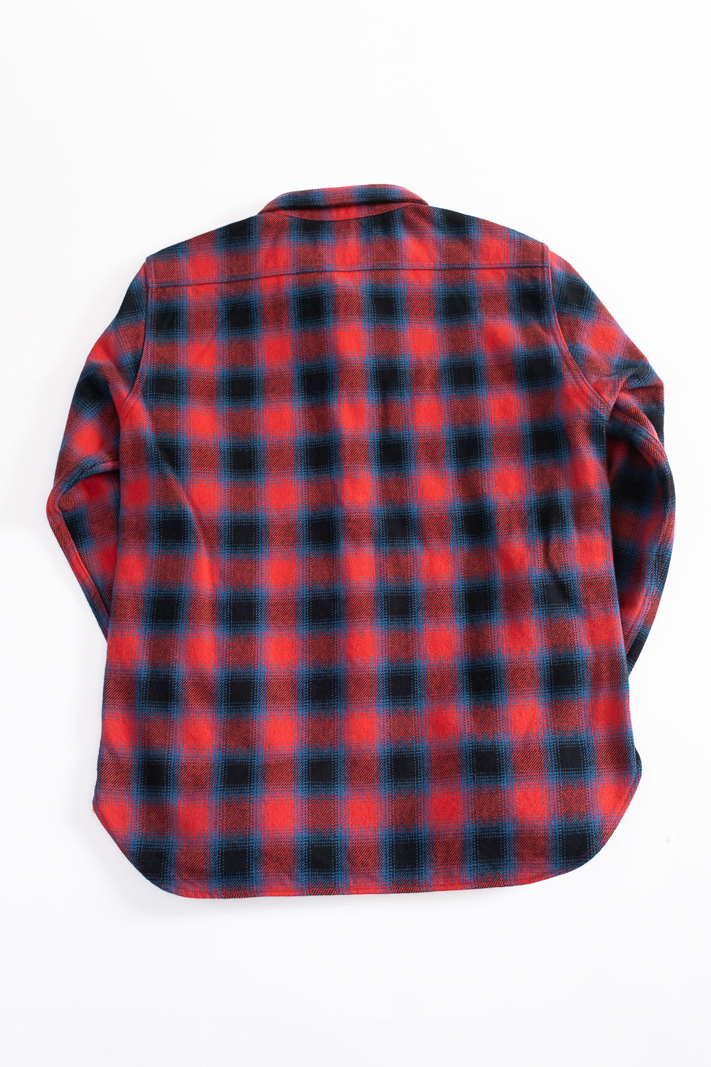 IHSH-379-RED - Ultra Heavy Flannel Ombré Check Work Shirt - Red