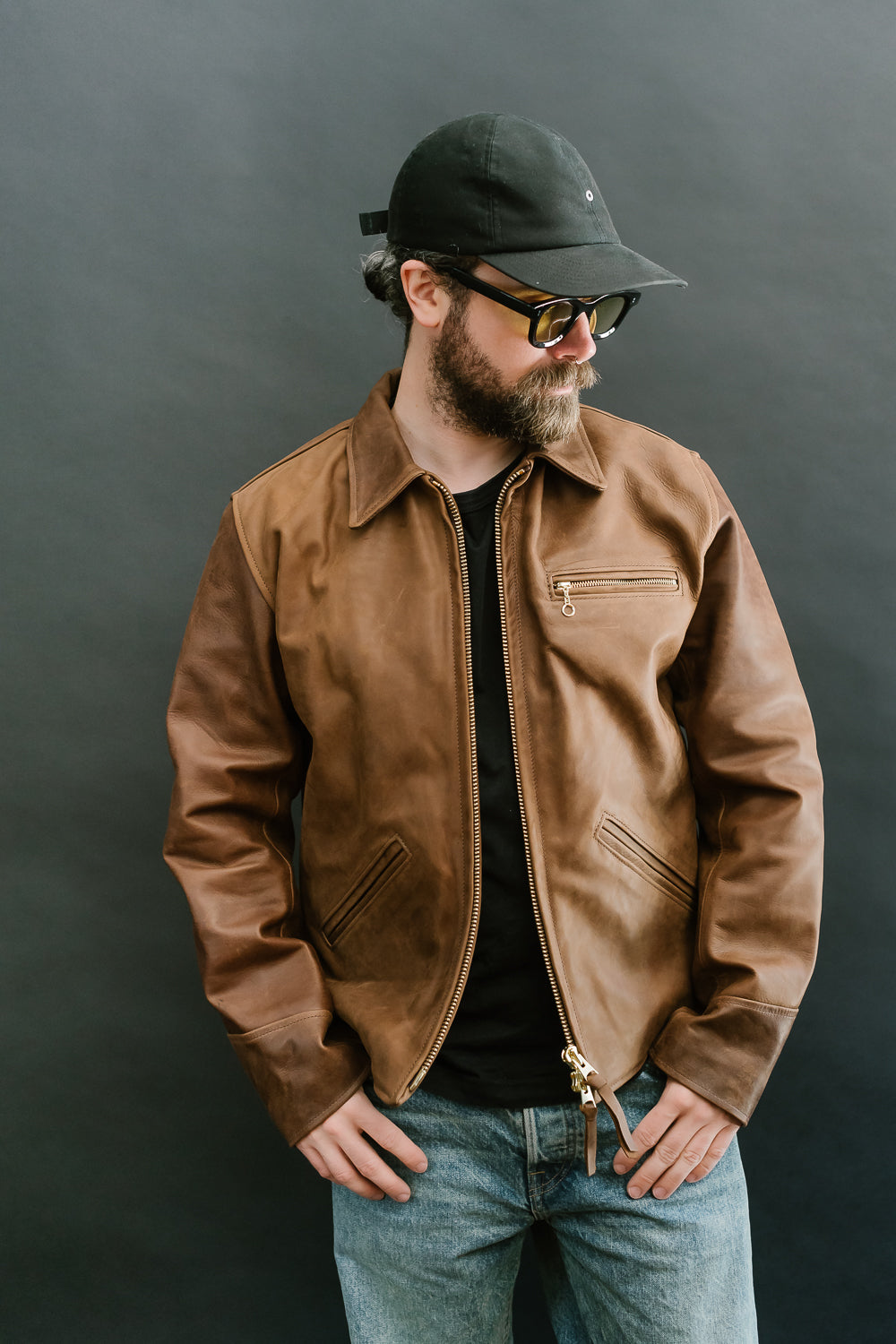 IHSB-SAV-BRN - Iron Heart X Simmons Bilt Horsehide Savannah Jacket - Brown