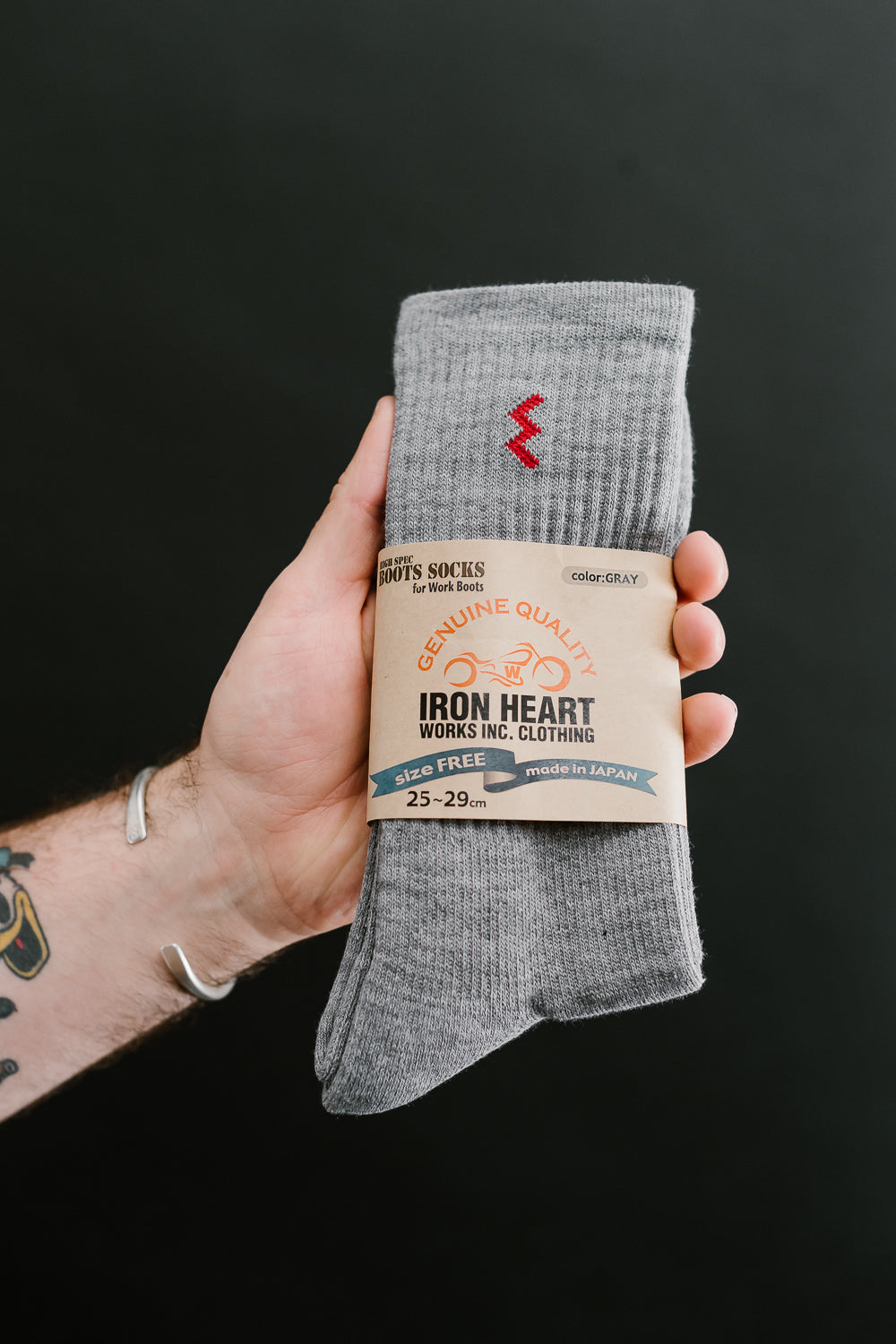 IHG-030-GRY - Iron Heart Work Boot Sock - Grey