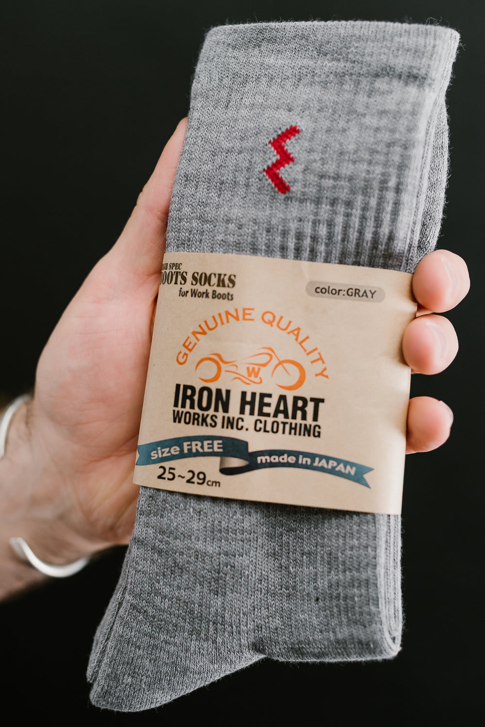 IHG-030-GRY - Iron Heart Work Boot Sock - Grey