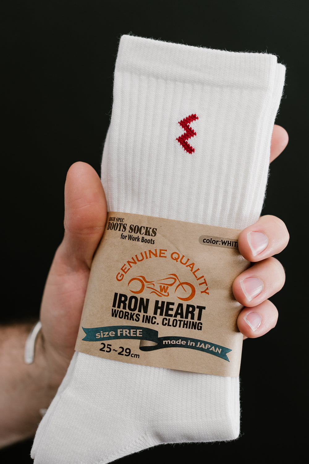 IHG-030-WHT - Iron Heart Work Boot Sock - White