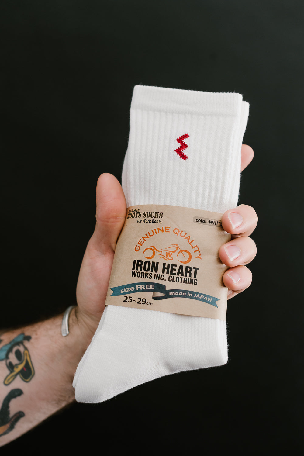 IHG-030-WHT - Iron Heart Work Boot Sock - White
