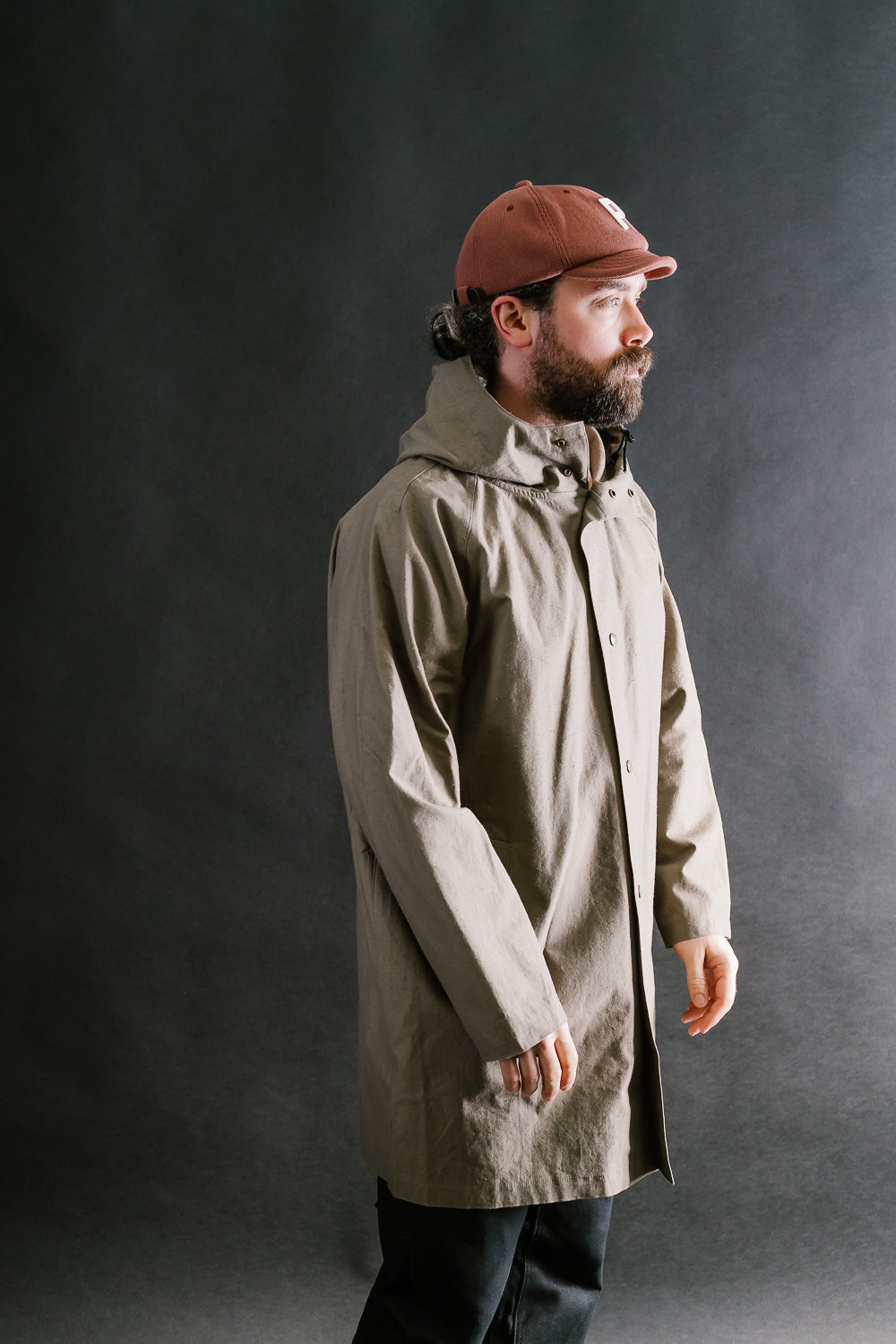 Back Nep Hoodie Coat - 38 Sepia | James Dant