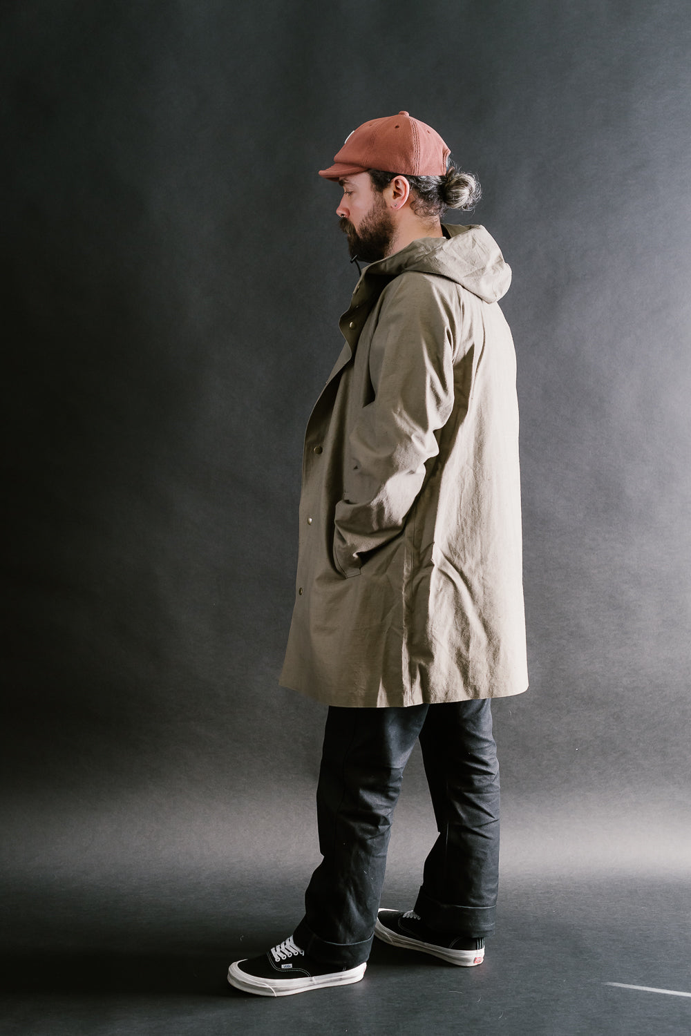 Back Nep Hoodie Coat - 38 Sepia | James Dant