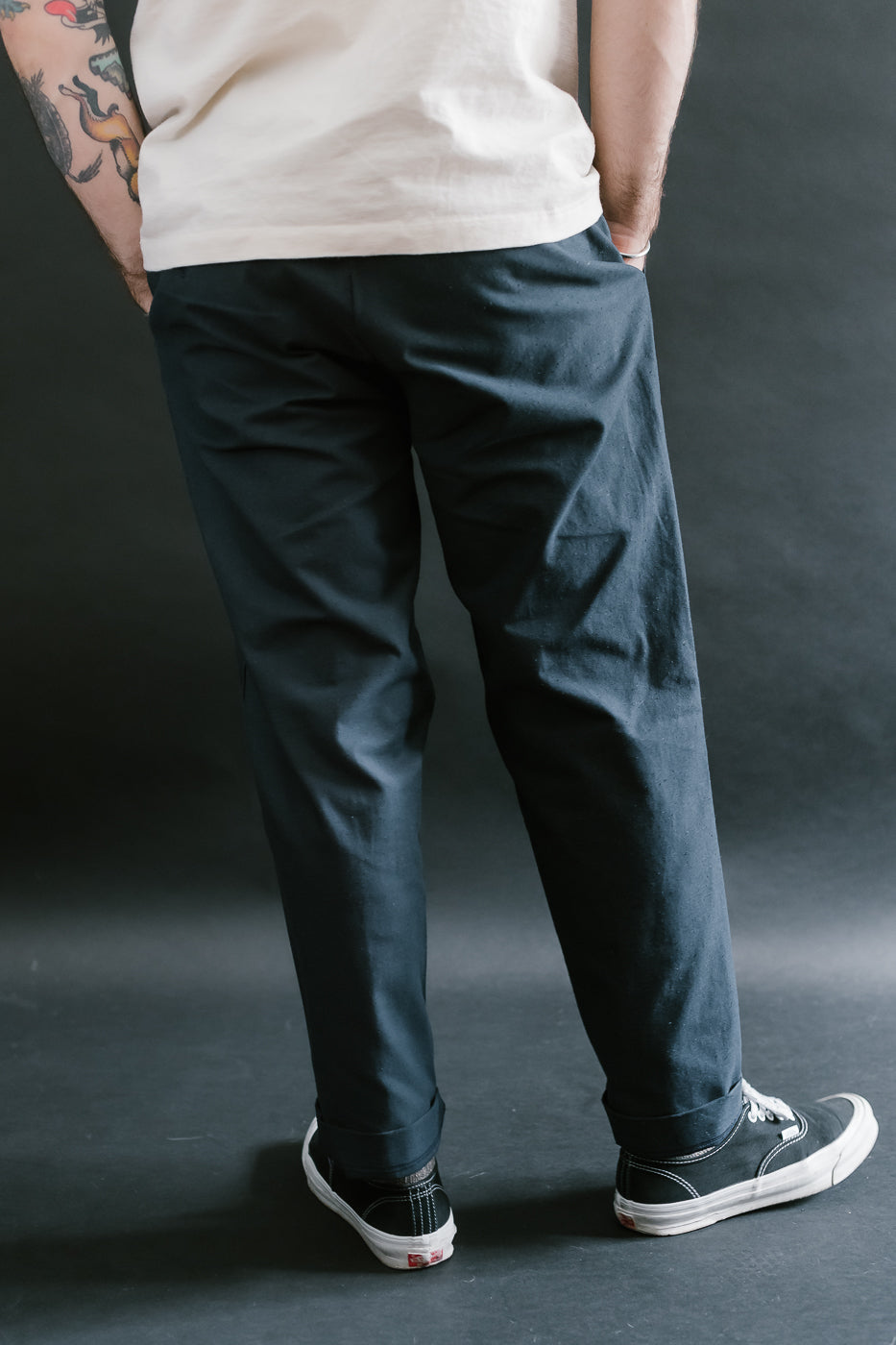 Back Nep Trousers - 171 Dark Navy