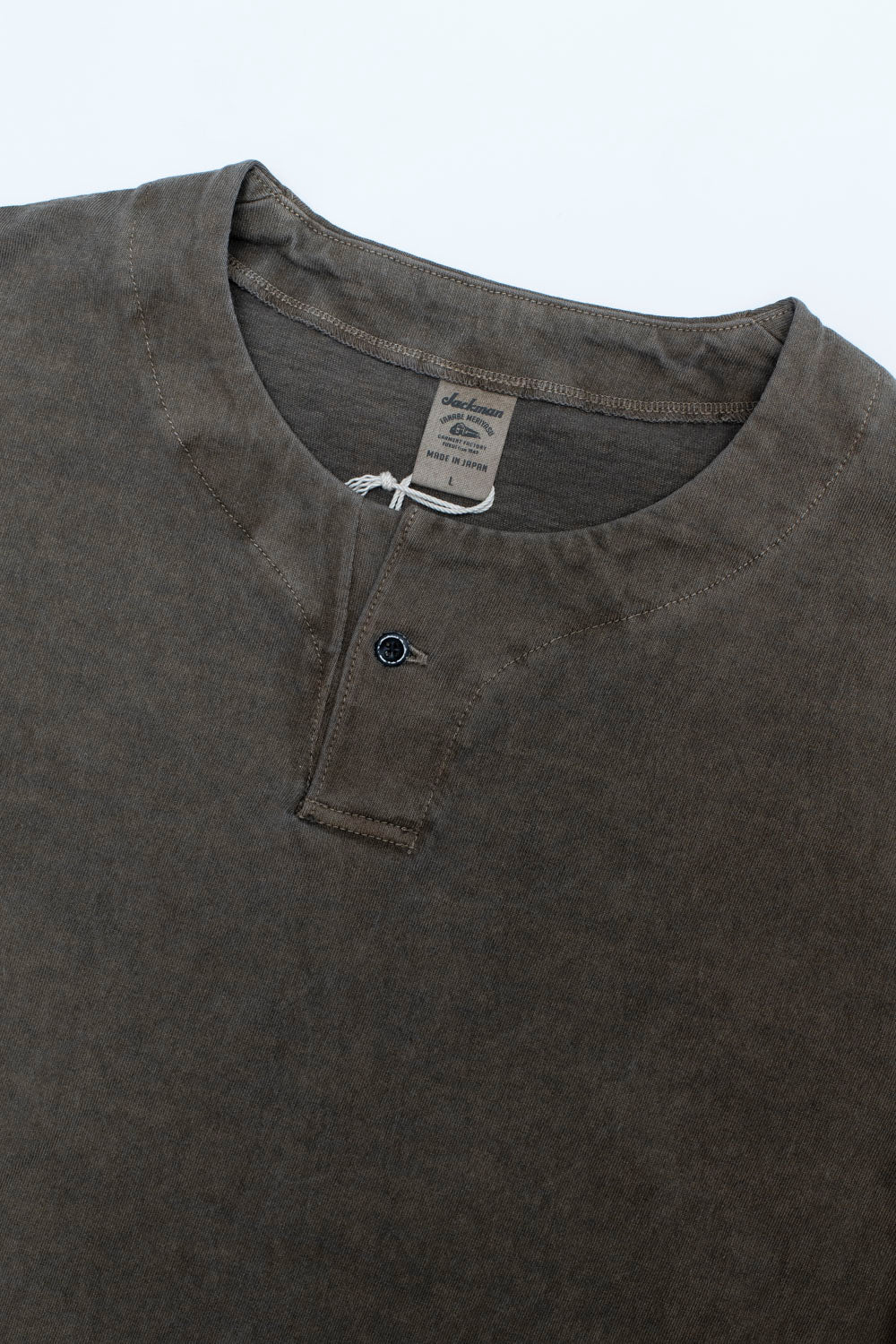 Henleyneck LS T-Shirt - 243 Fade Mound Brown | James Dant
