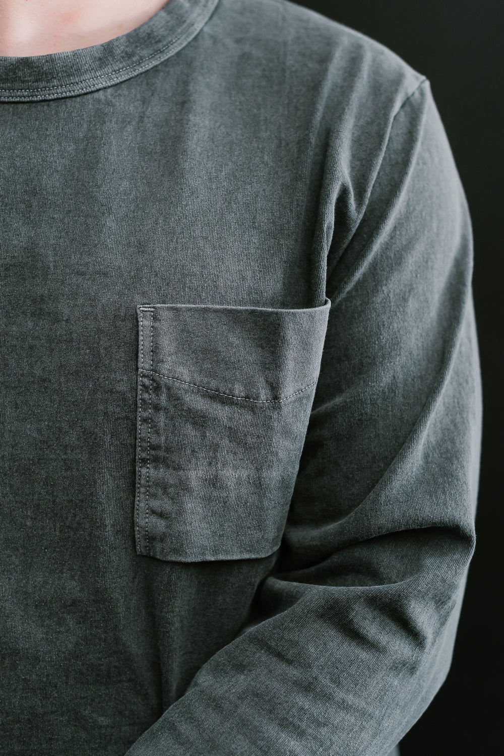 Pocket LS T-Shirt - 244 Fade Fence Gray