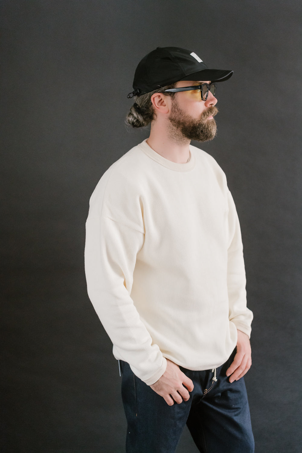 Quarter Knit Himo LS Shirt - 14 Ivory