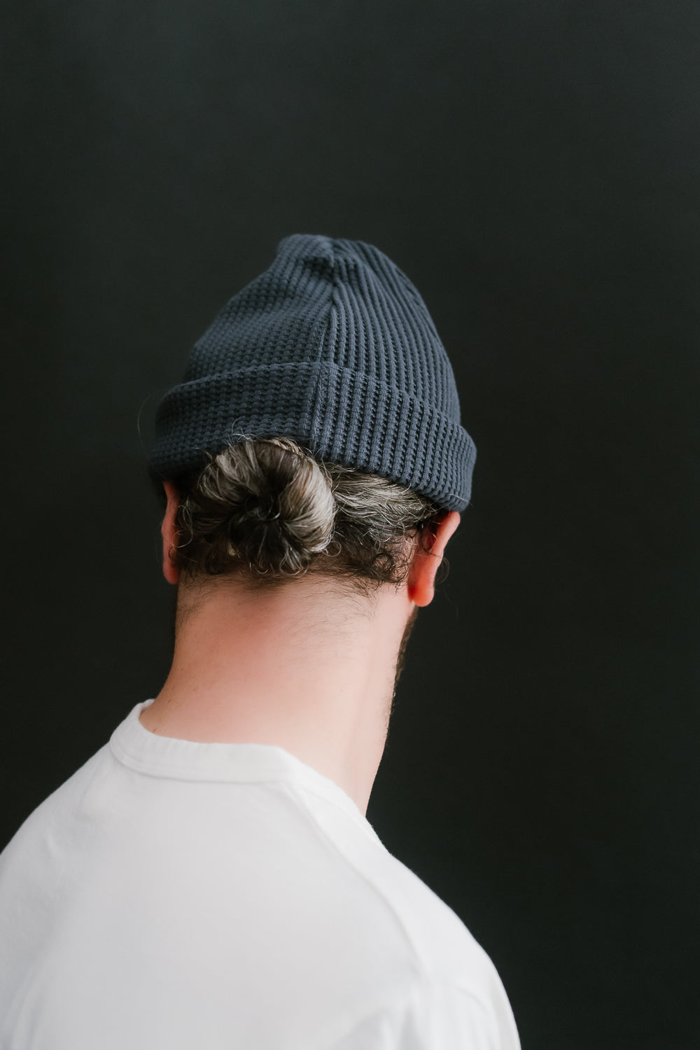 Waffle Knit Cap - 107 Dark Blue Grey