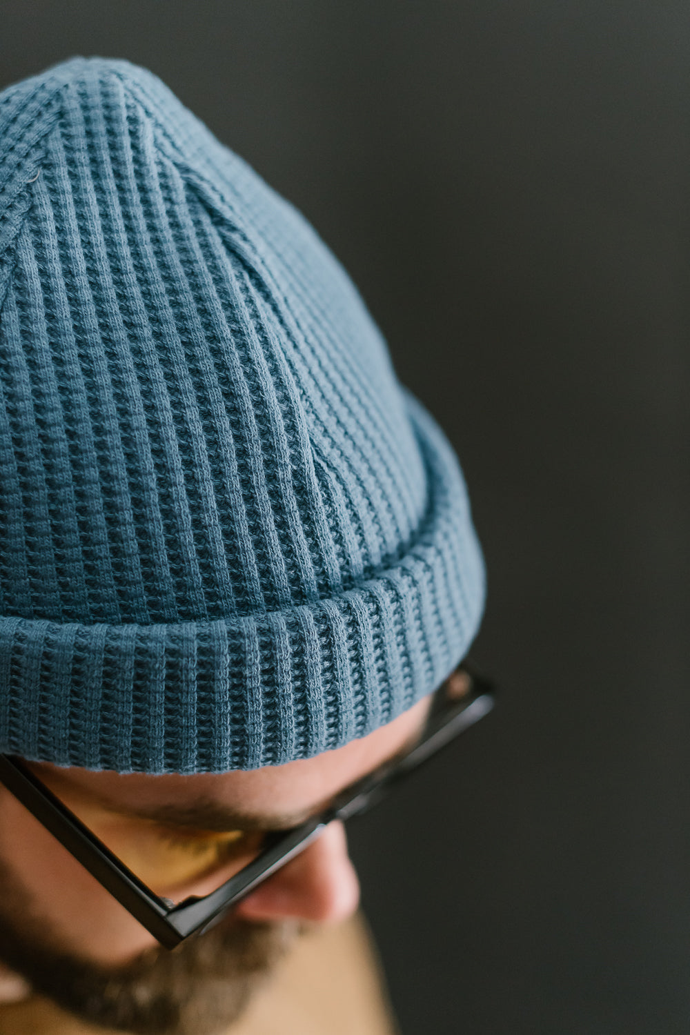 Waffle Knit Cap - 303 Smoky Blue