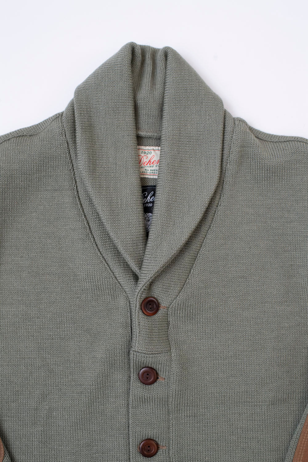 James Dant x Dehen - Shawl Sweater Coat 2.0 - Sage, Field Tan