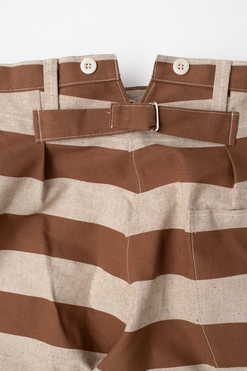 Lot 1230 - Striped Prisoner Pants - Brown