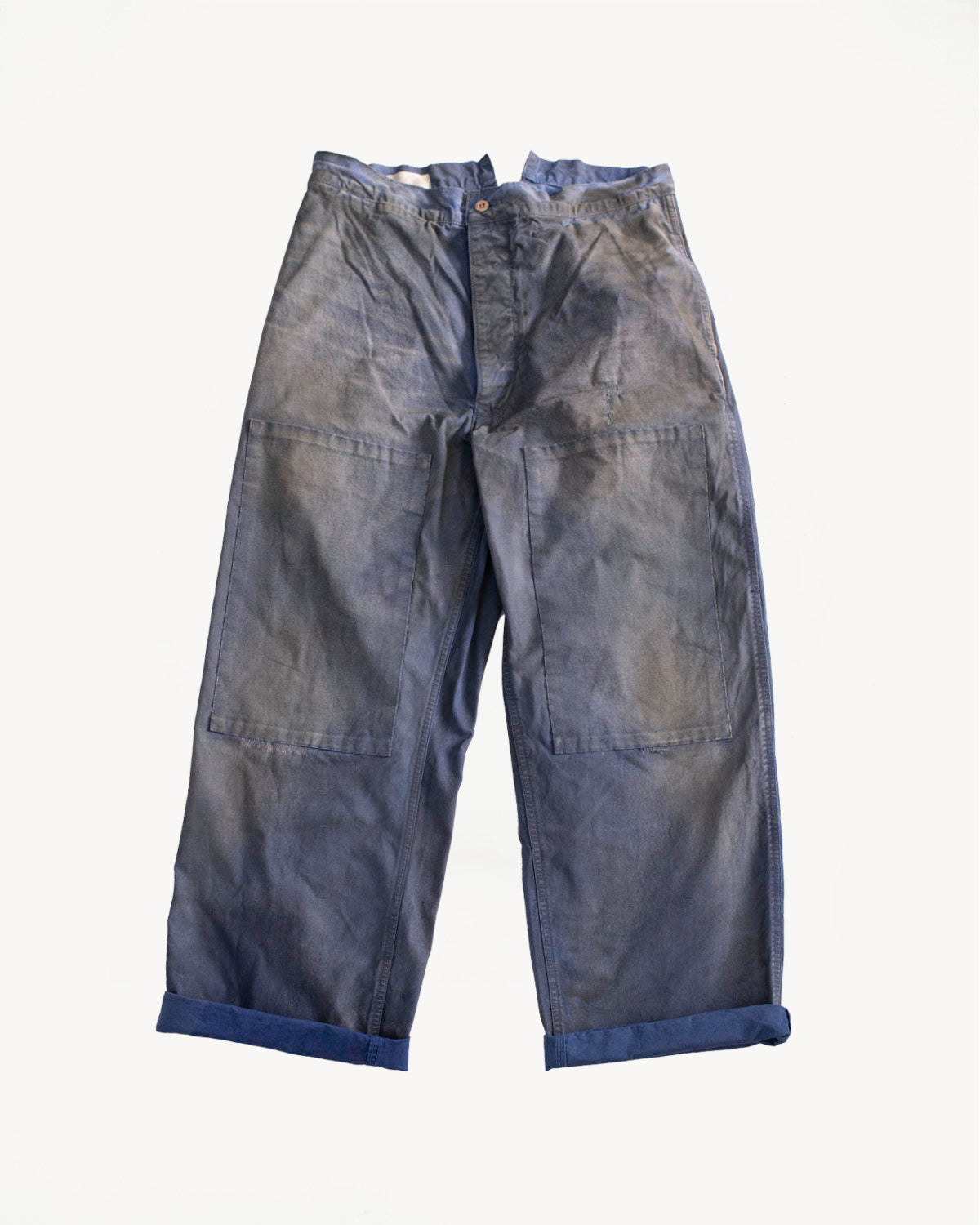 MSP-1007 - French Work Boro Pants - Distressed Blue