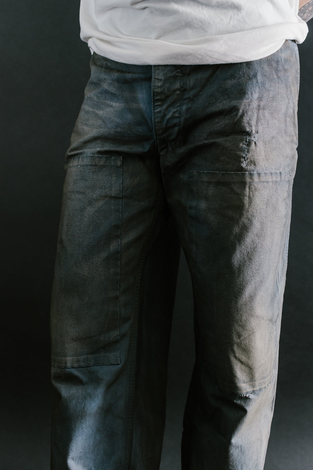 MSP-1007 - French Work Boro Pants - Distressed Blue | James Dant