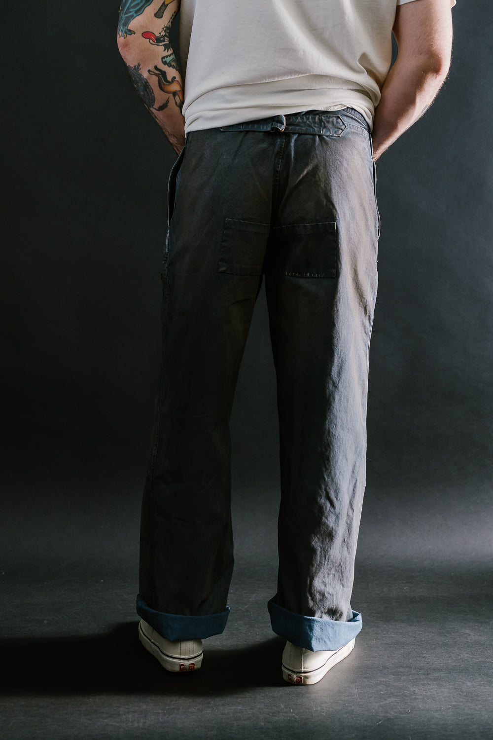 MSP-1007 - French Work Boro Pants - Distressed Blue | James Dant