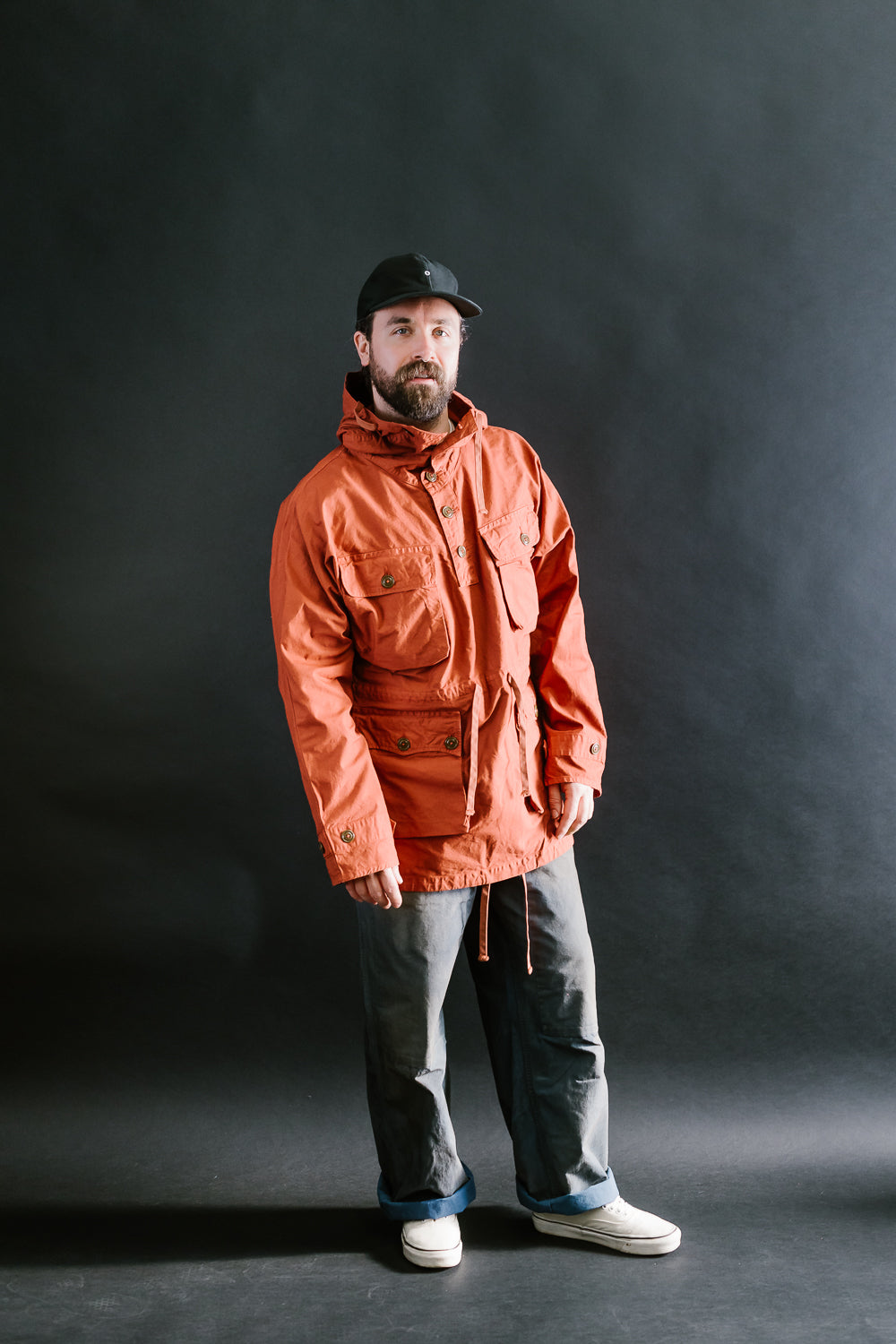 MSP-4023 - Twill Anorak Pullover - Orange | James Dant